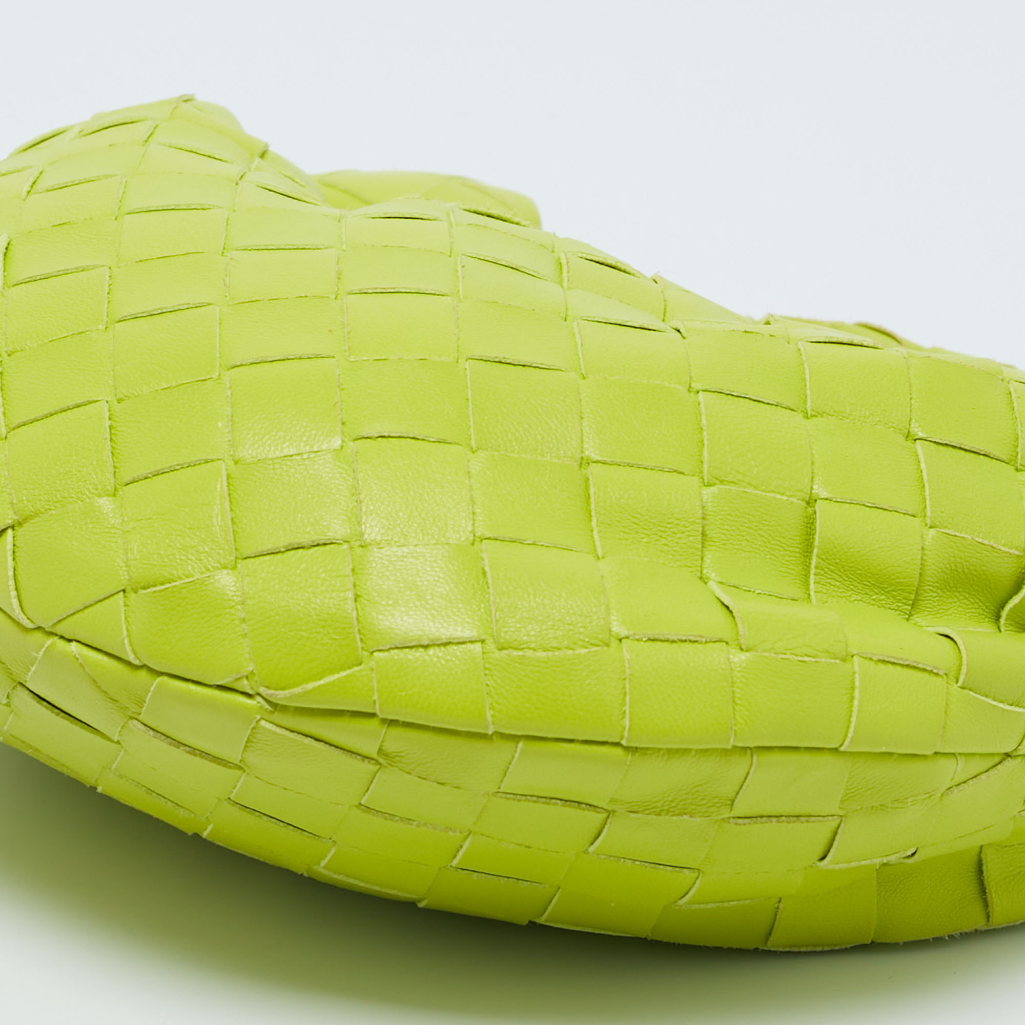 Bottega Veneta Lime Green Intrecciato Leather Mini Jodie Hobo