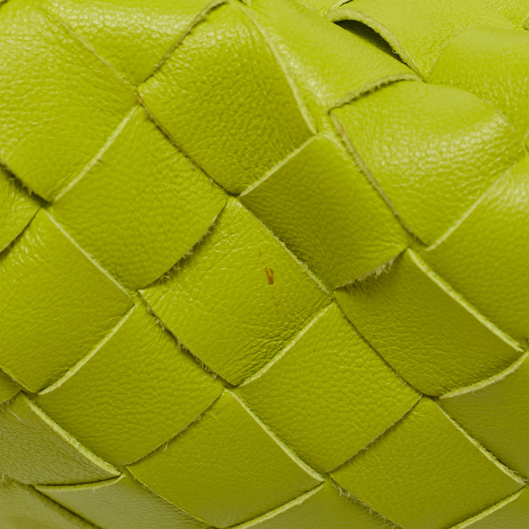 Bottega Veneta Lime Green Intrecciato Leather Mini Jodie Hobo