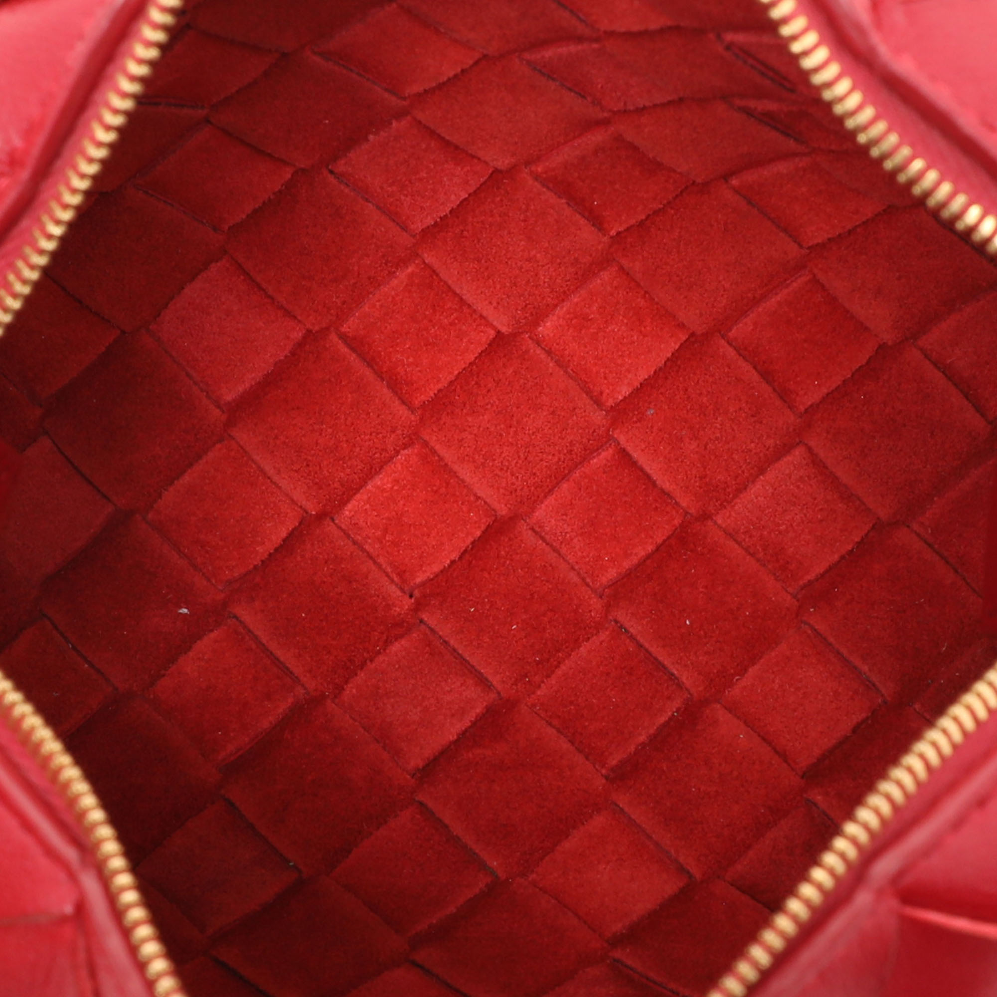 Bottega Veneta Red Intrecciato Leather Loop Shoulder Bag