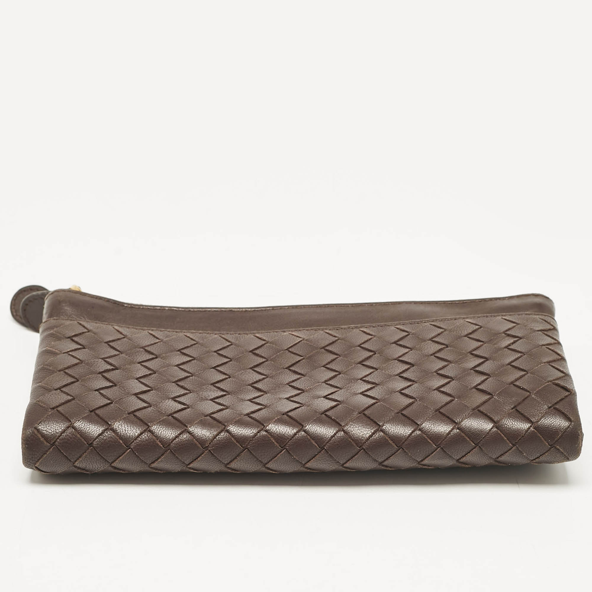 Bottega Veneta Brown Intrecciato Leather Bifold Zip Wallet