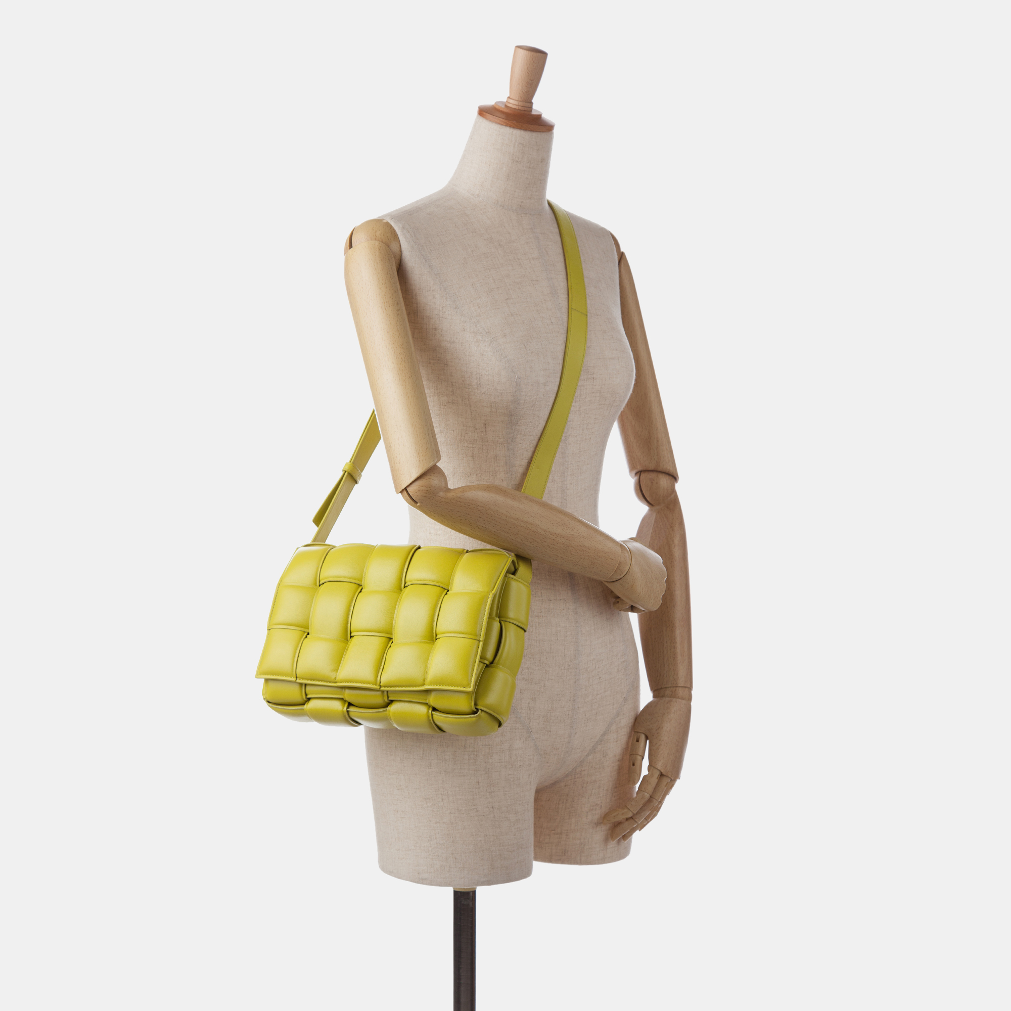 Bottega Veneta Green Leather Bottega Veneta Nappa Intrecciato Padded Cassette Crossbody