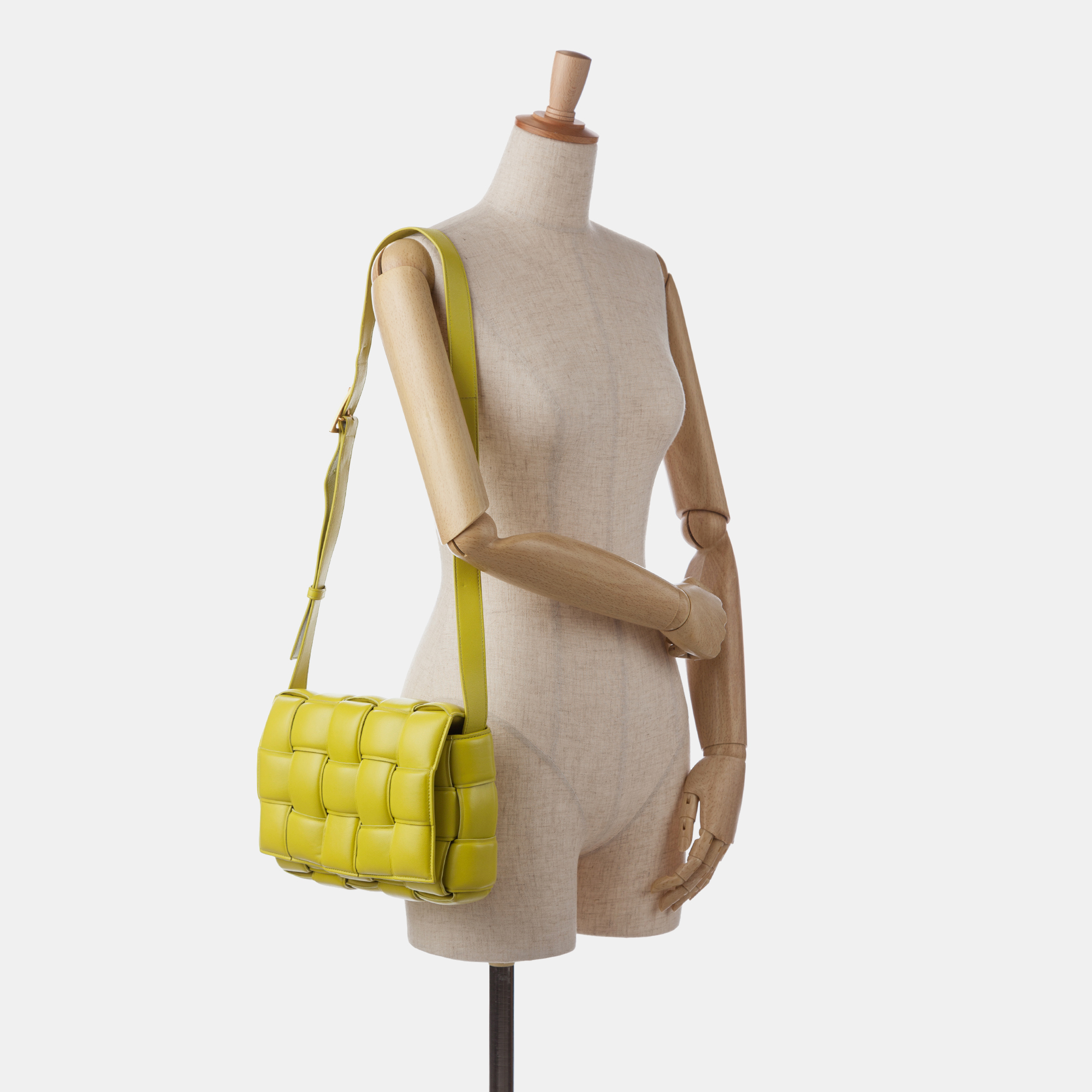 Bottega Veneta Green Leather Bottega Veneta Nappa Intrecciato Padded Cassette Crossbody