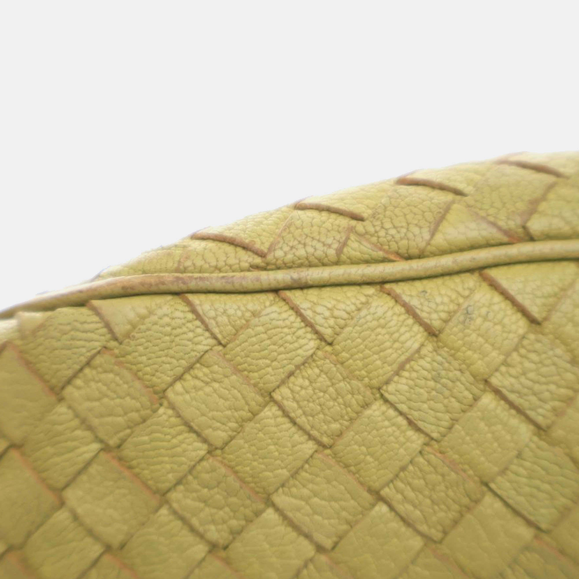 Bottega Veneta Green Calf Leather Mini Intrecciato Tote