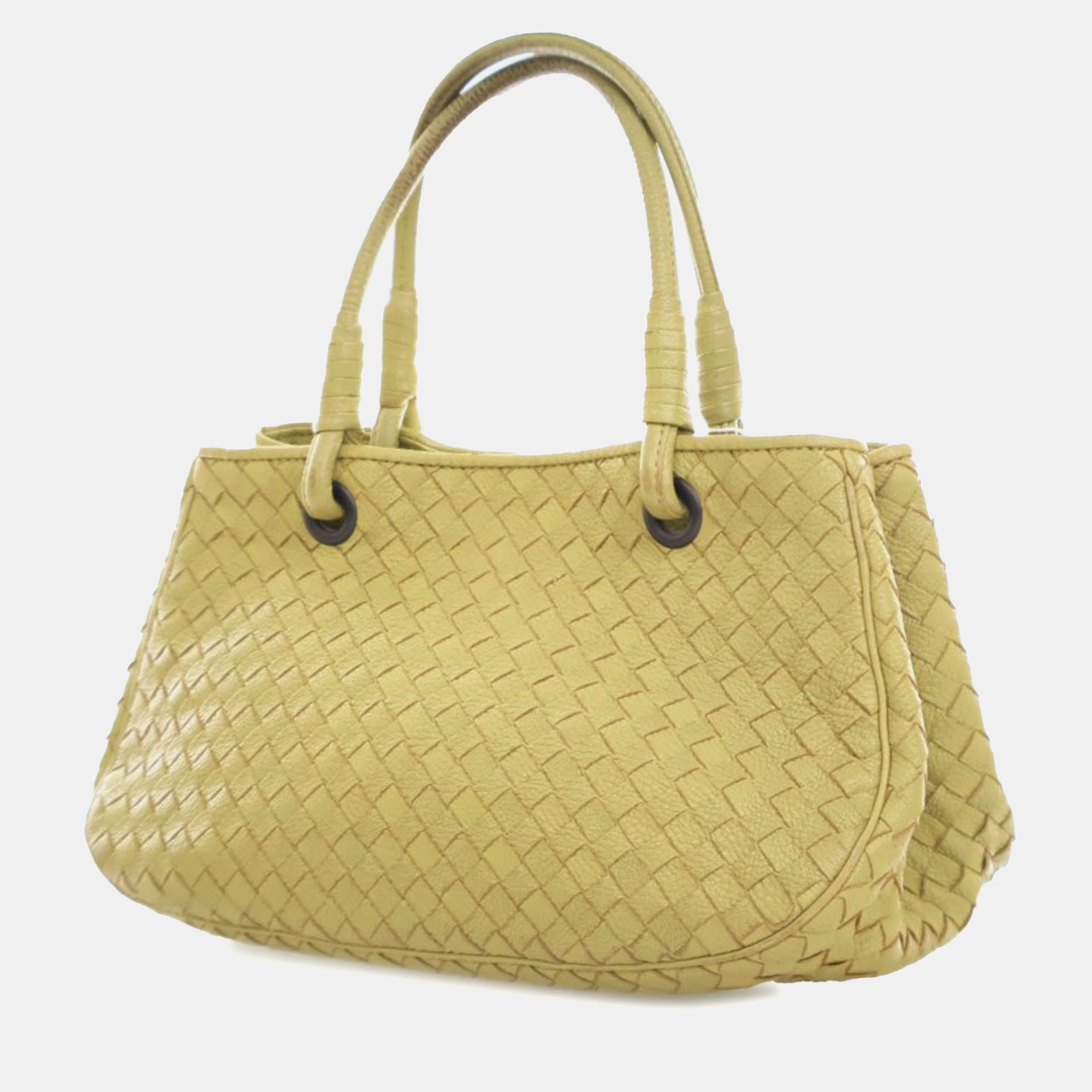 Bottega Veneta Green Calf Leather Mini Intrecciato Tote