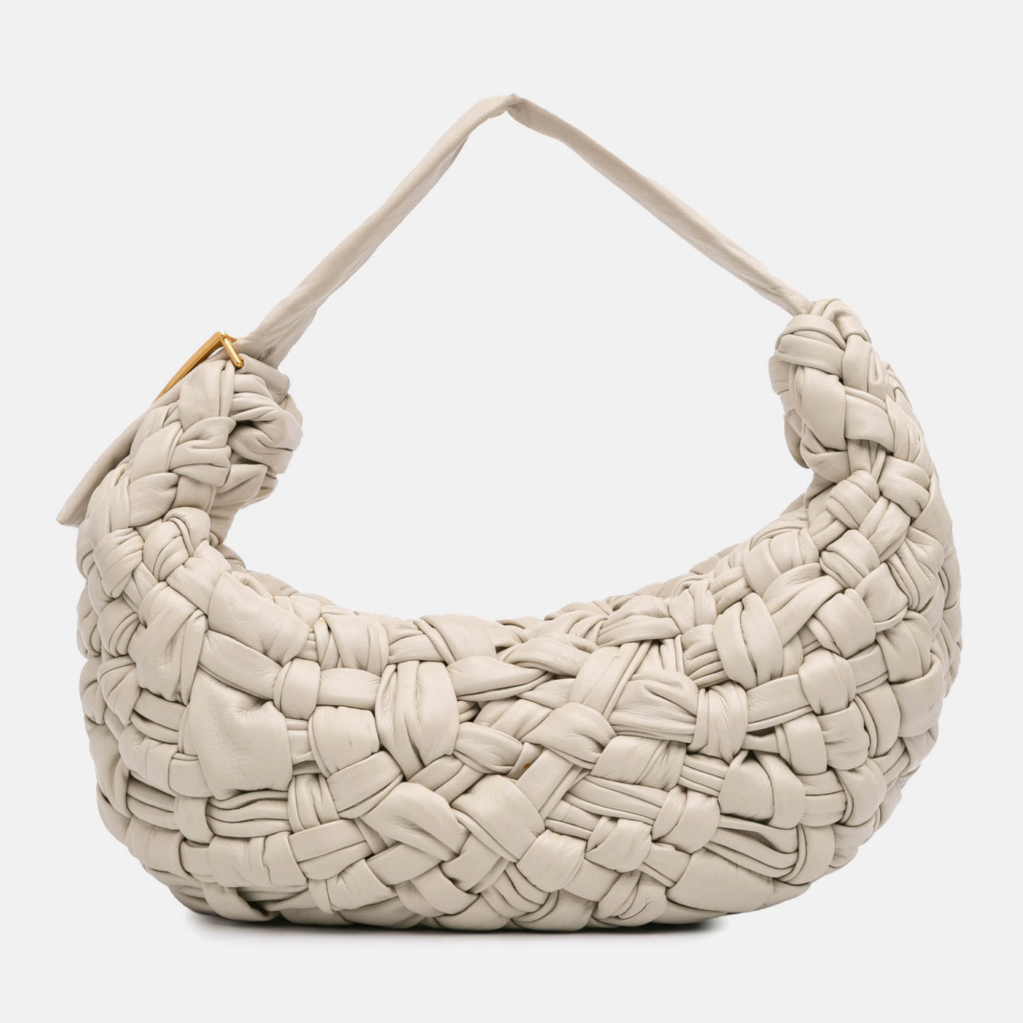 Bottega Veneta White Foulard Intrecciato Calfskin Banana Hobo
Bottega Veneta White Foulard Intrecciato Calfskin Banana Hobo