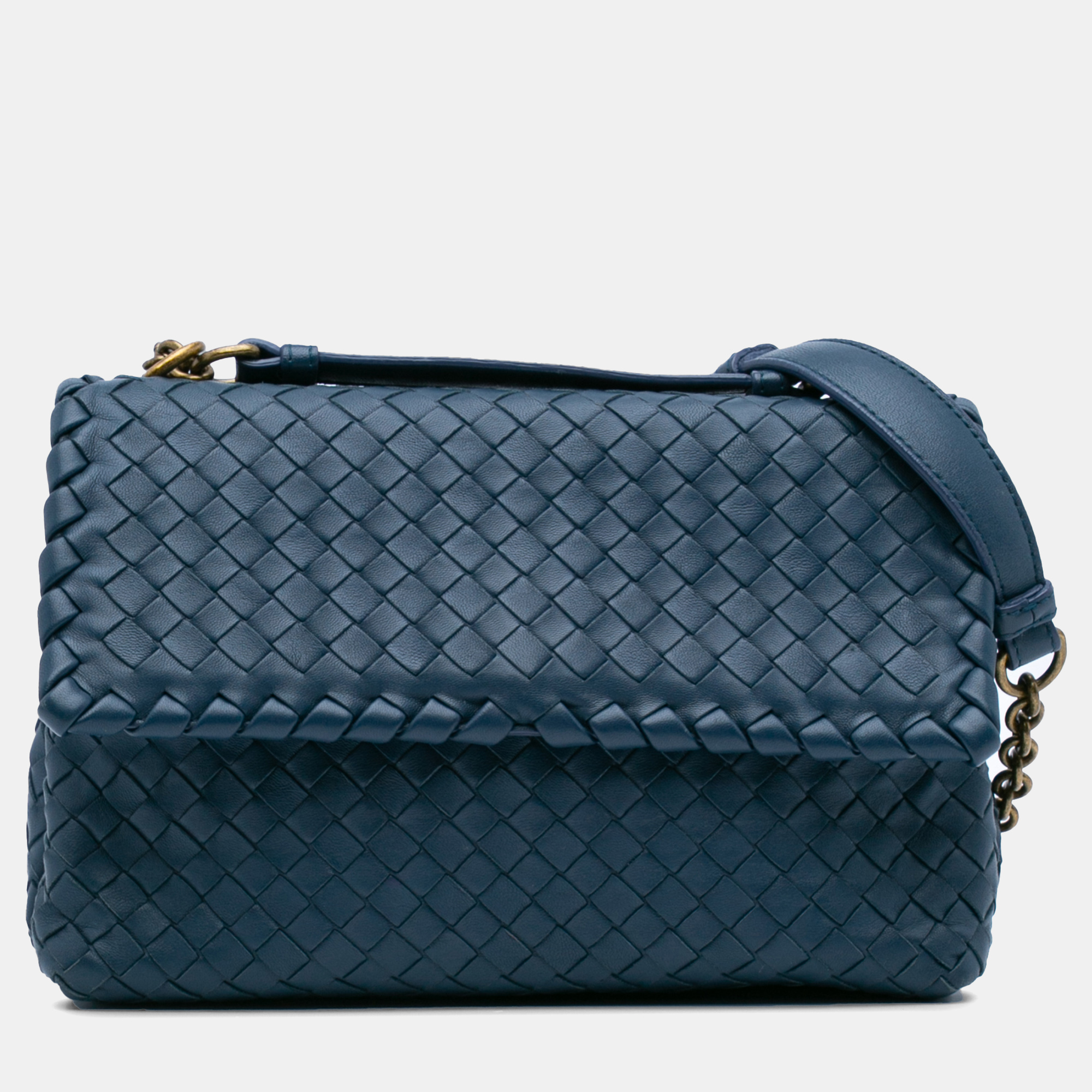 Bottega Veneta Blue Small Nappa Intrecciato Olimpia Shoulder Bag
Bottega Veneta Blue Small Nappa Intrecciato Olimpia Shoulder Bag