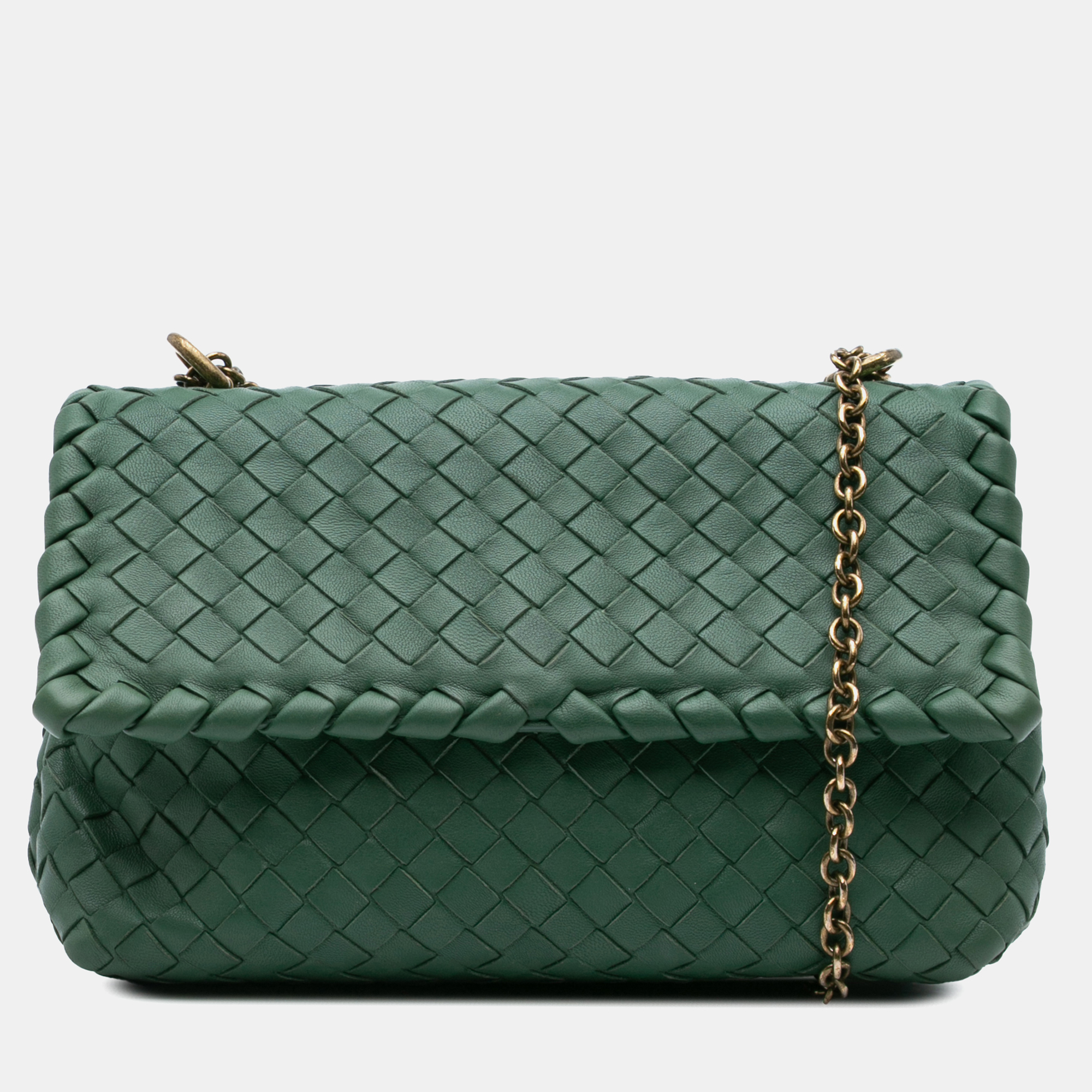 Bottega Veneta Green Baby Nappa Intrecciato Olimpia Crossbody
Bottega Veneta Green Baby Nappa Intrecciato Olimpia Crossbody