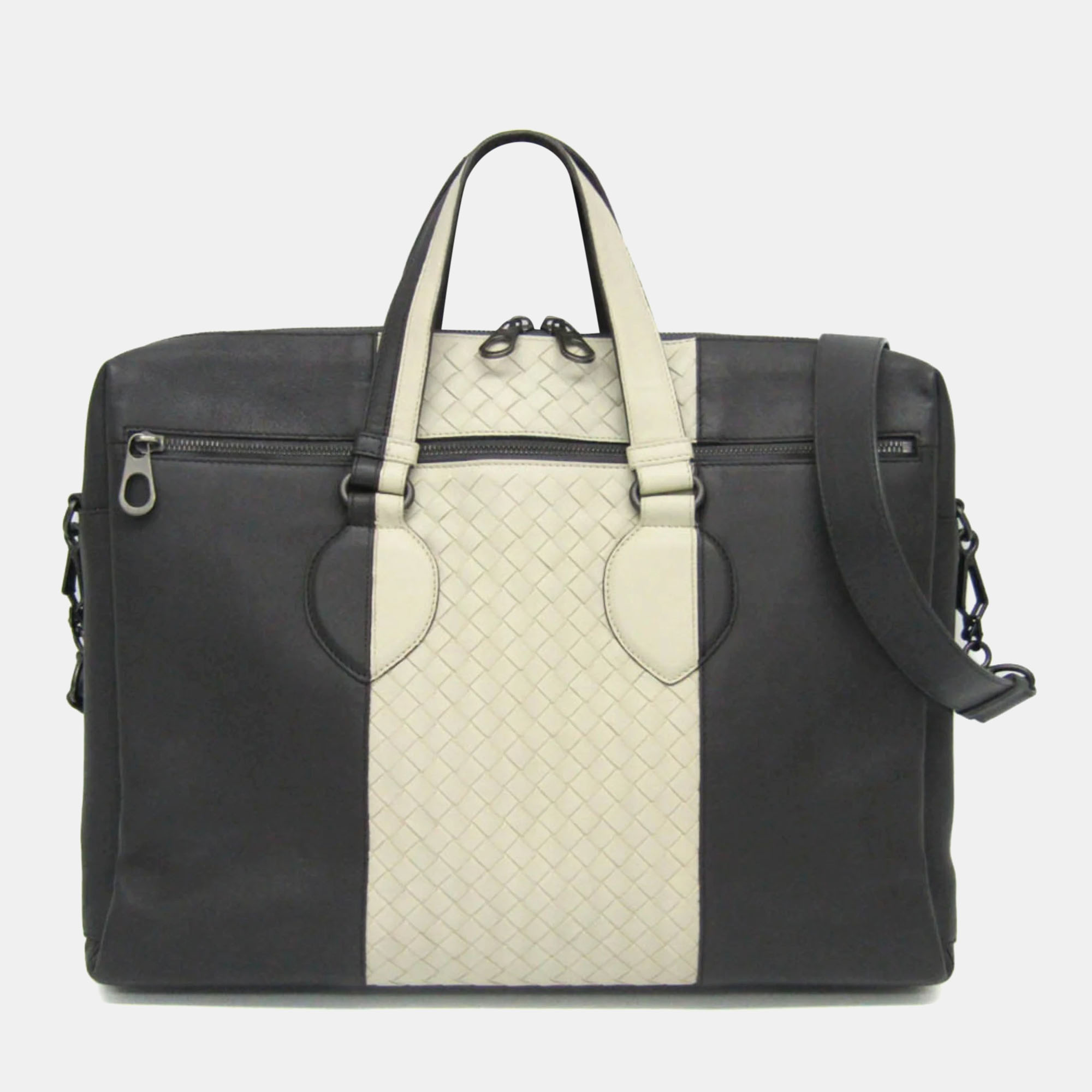 Bottega Veneta Cream/Gray Intrecciato Leather Medium Shoulder Bag
Bottega Veneta Cream/Gray Intrecciato Leather Medium Shoulder Bag