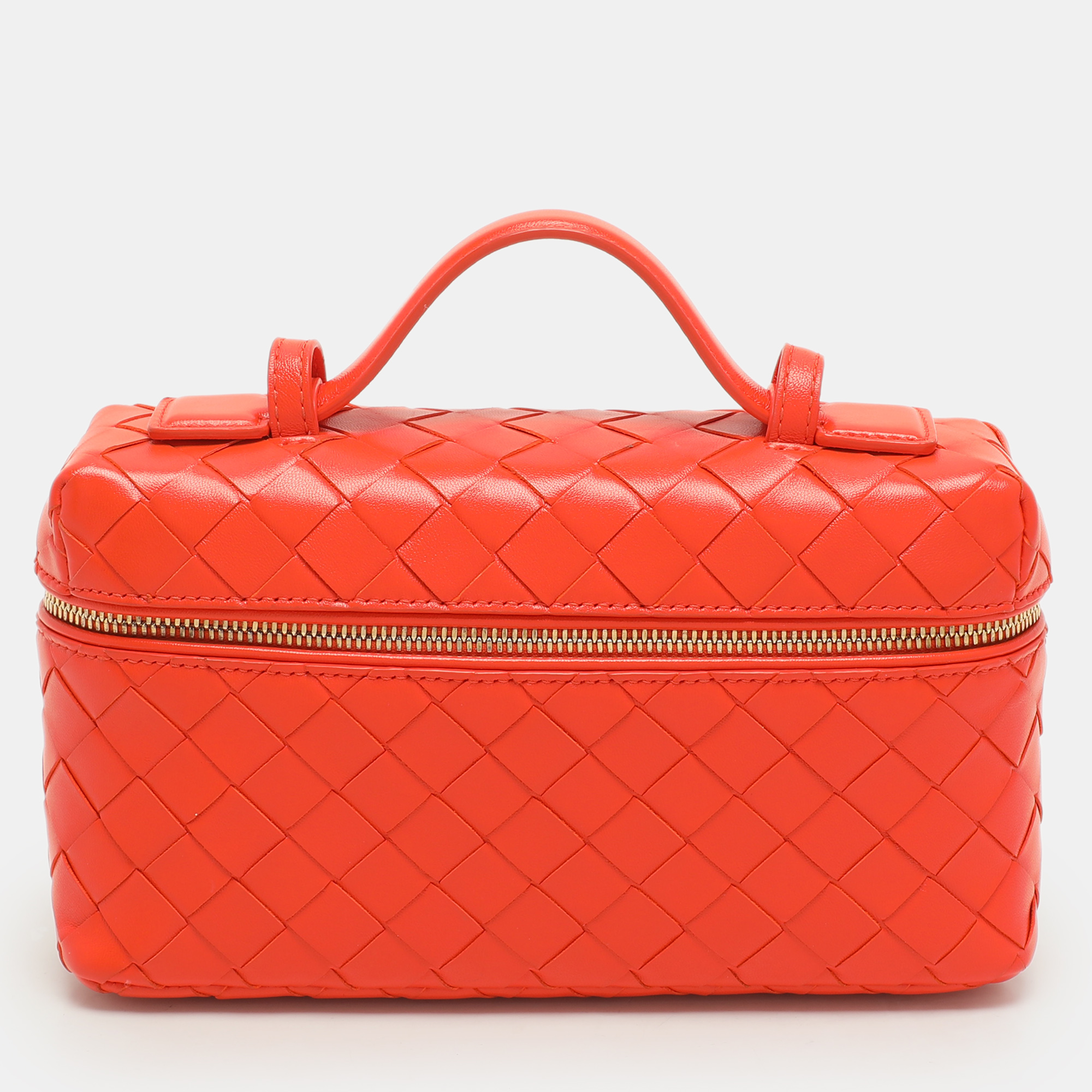 Bottega Veneta Orange Intrecciato Leather Bang Bang Vanity Case
Bottega Veneta Orange Intrecciato Leather Bang Bang Vanity Case