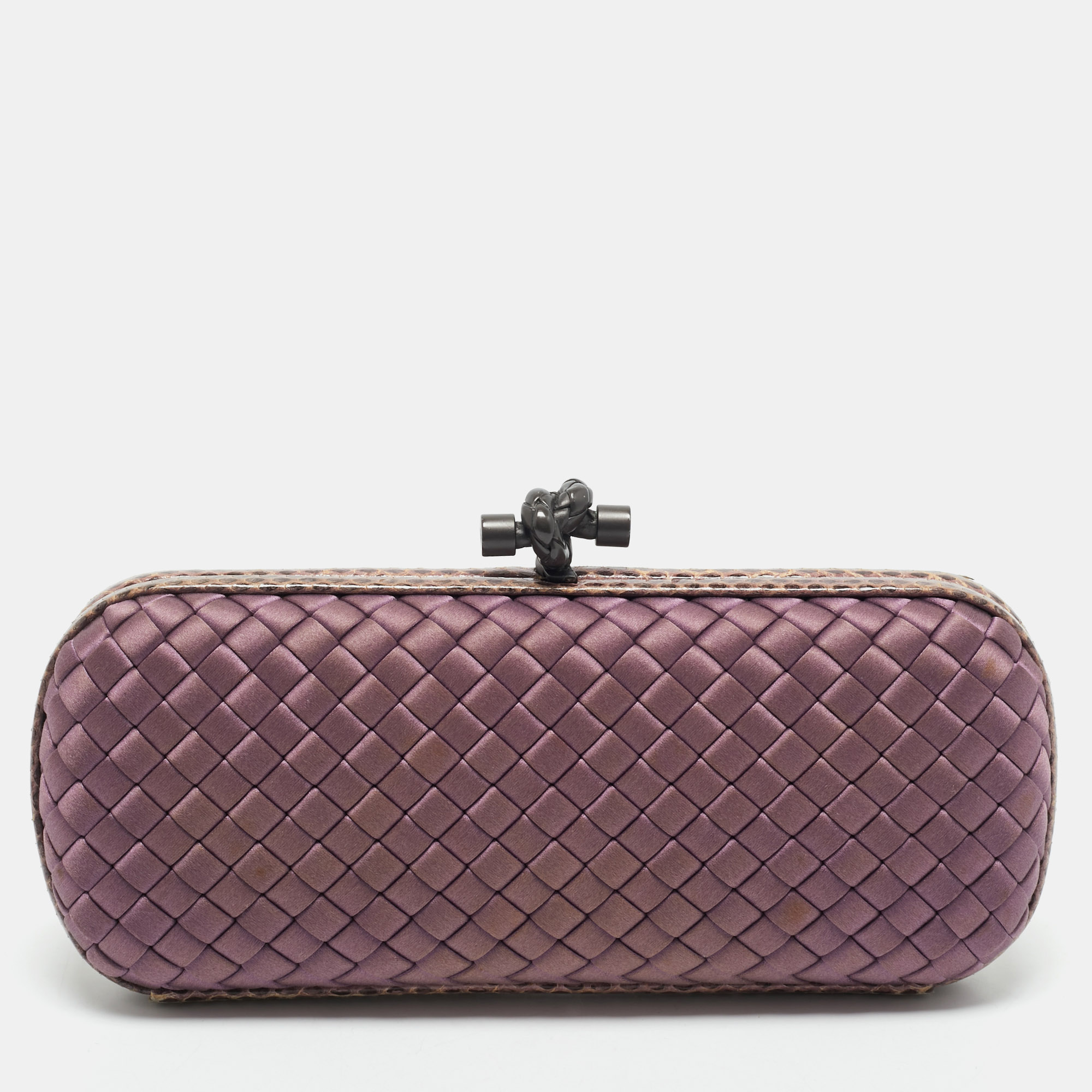 Bottega Veneta Purple Intrecciato Satin and Water Snakeskin Trim Knot Long Clutch, Beige
Bottega Veneta Purple Intrecciato Satin and Water Snakeskin Trim Knot Long Clutch, Beige