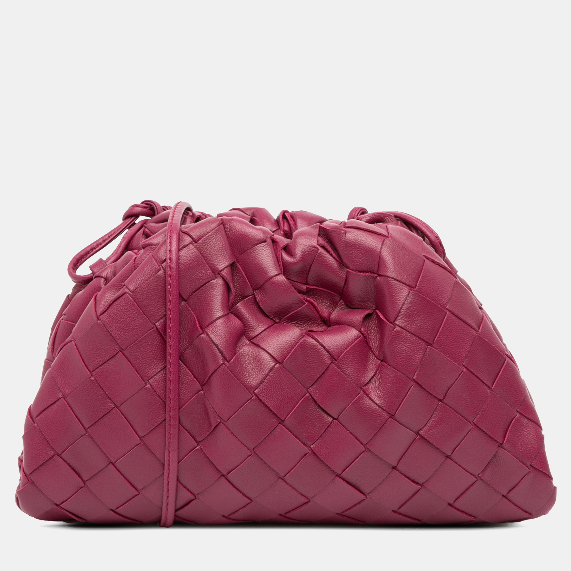 Bottega Veneta Pink Nappa Intrecciato The Mini Pouch Crossbody 
Bottega Veneta Pink Nappa Intrecciato The Mini Pouch Crossbody
