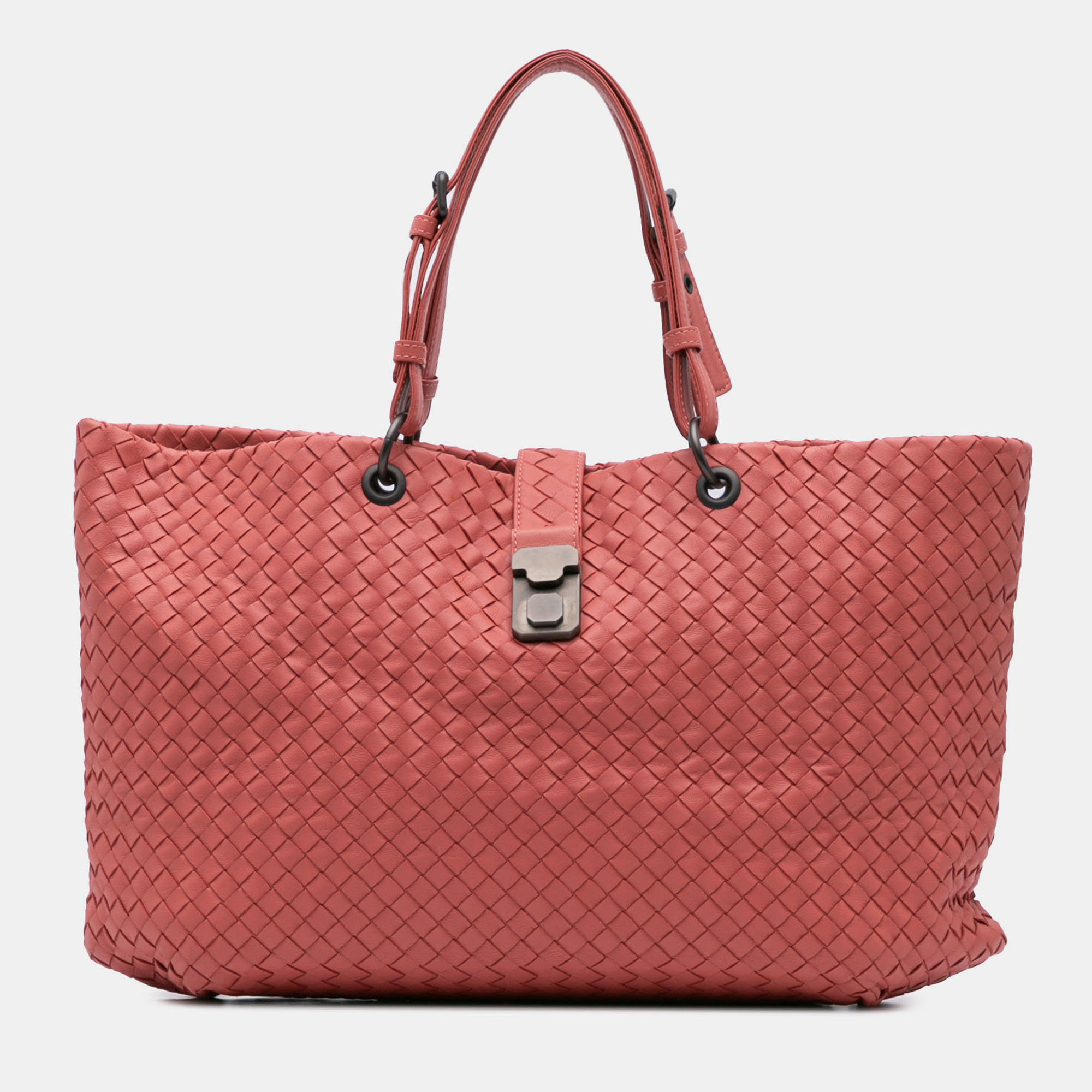 Bottega Veneta Red Medium Nappa Intrecciato Capri Tote
Bottega Veneta Red Medium Nappa Intrecciato Capri Tote