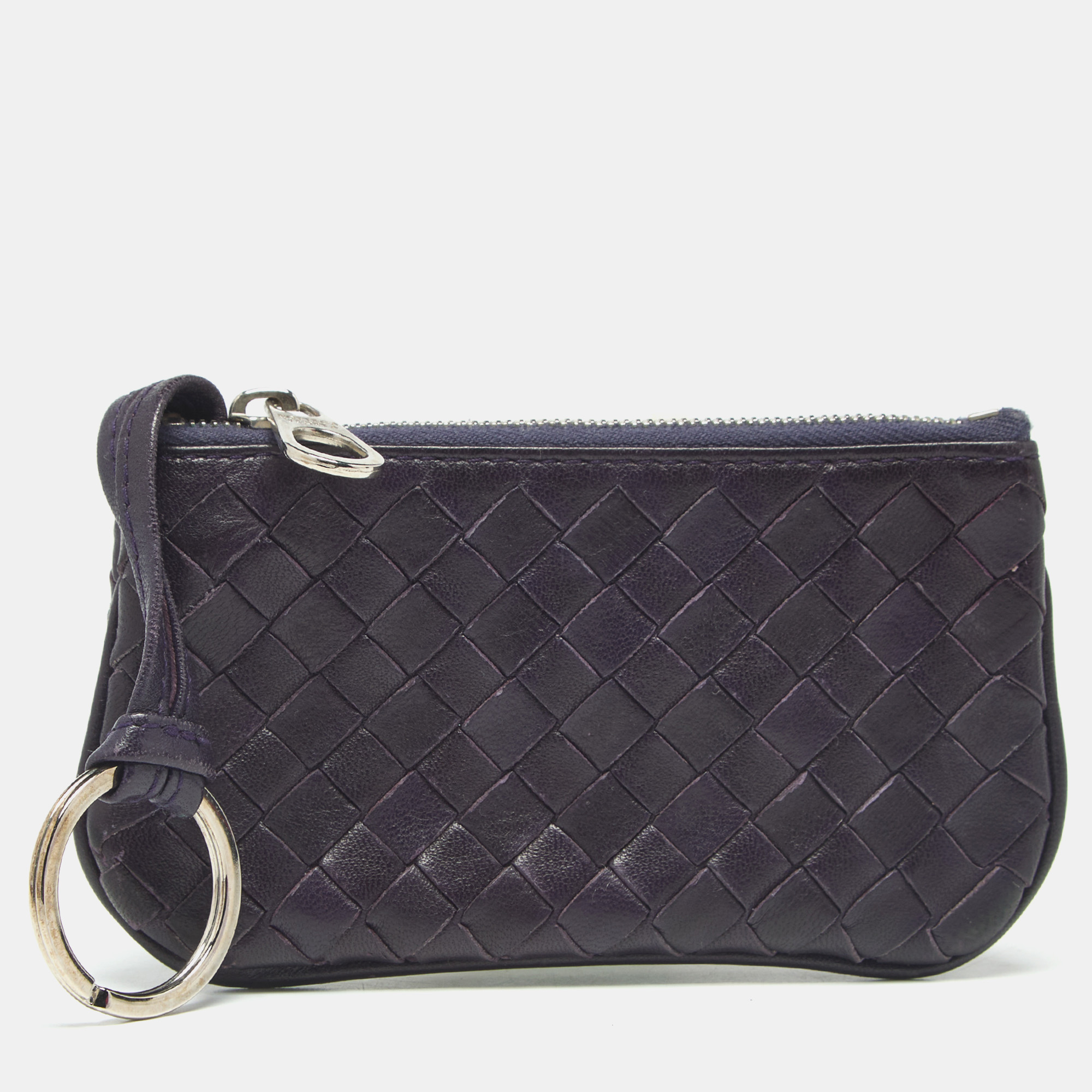 Bottega Veneta Purple Intrecciato Leather Coin Purse 
Bottega Veneta Purple Intrecciato Leather Coin Purse