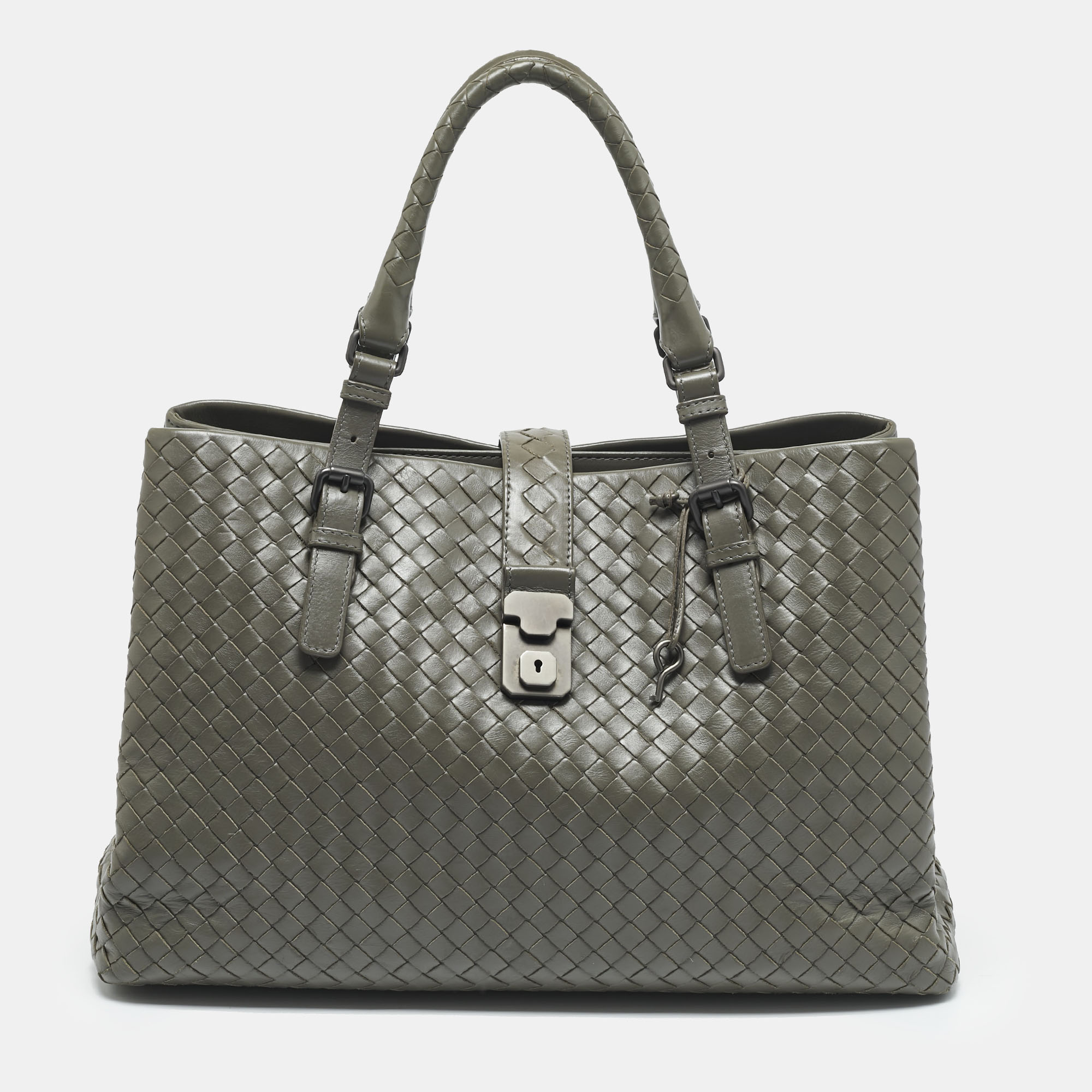Bottega Veneta Grey Intrecciato Leather Roma Tote
Bottega Veneta Grey Intrecciato Leather Roma Tote