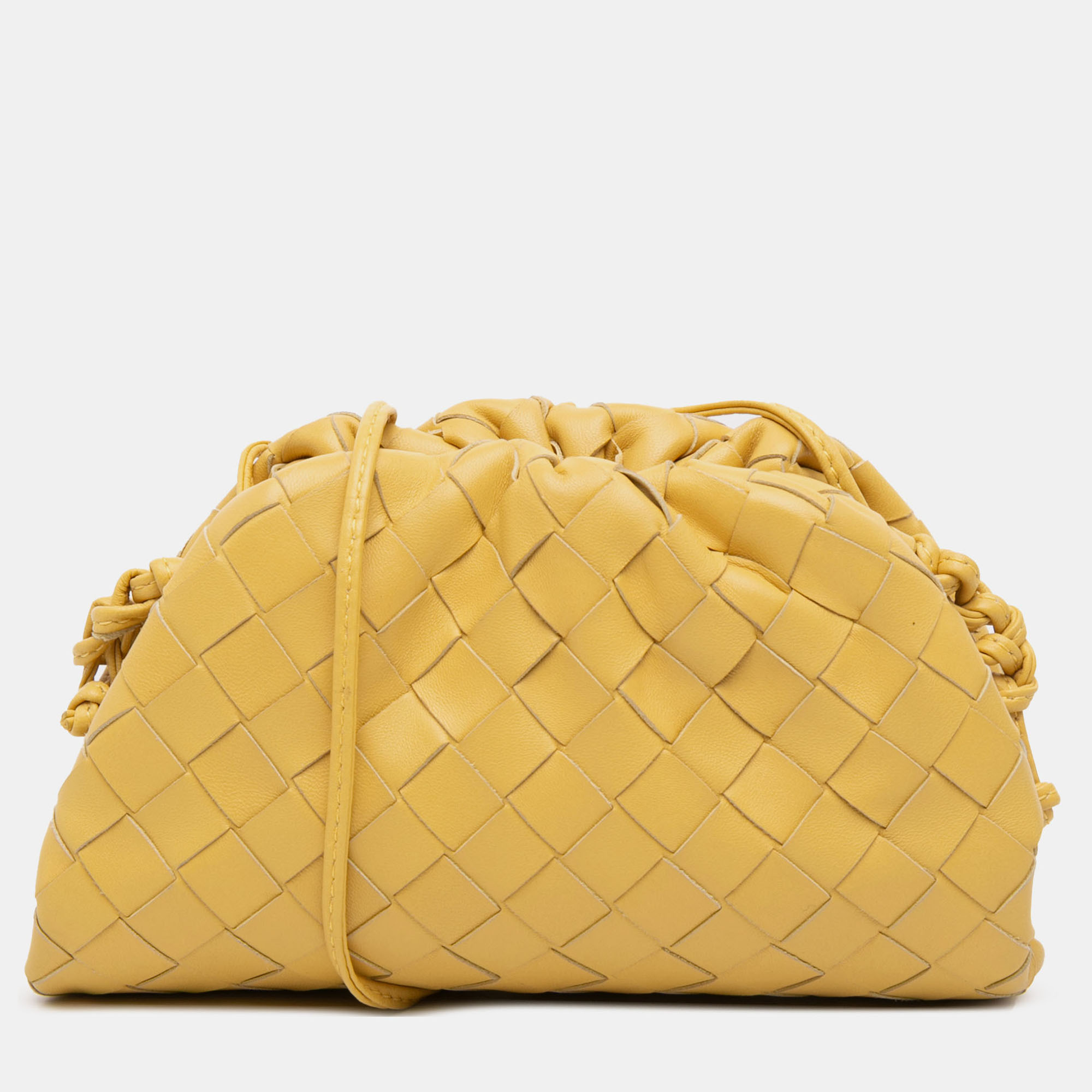 Bottega Veneta Yellow Nappa Intrecciato The Mini Pouch Crossbody
Bottega Veneta Yellow Nappa Intrecciato The Mini Pouch Crossbody