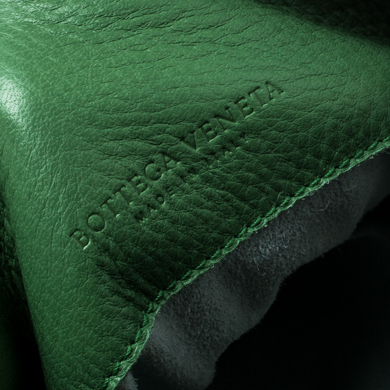Bottega Veneta Green Leather Braided Handle Hobo