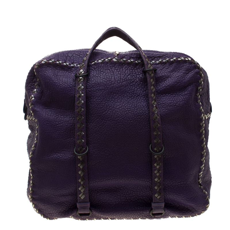 Image of Bottega Veneta Purple Leather Satchel