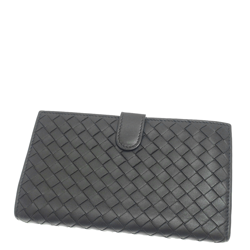Image of Bottega Veneta Back Intrecciato Leather Long Wallet