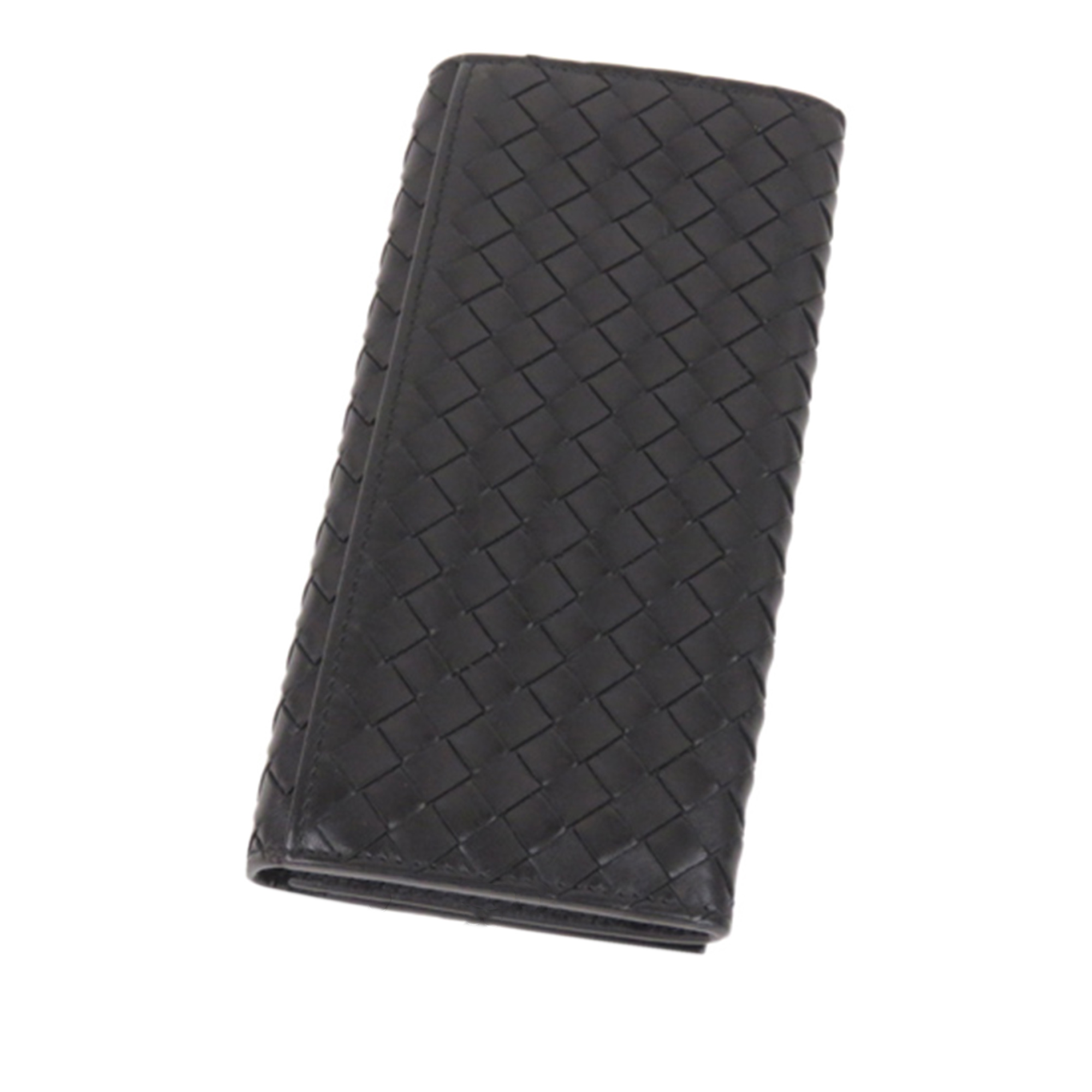 Image of Bottega Veneta Black Leather Intrecciato Wallet