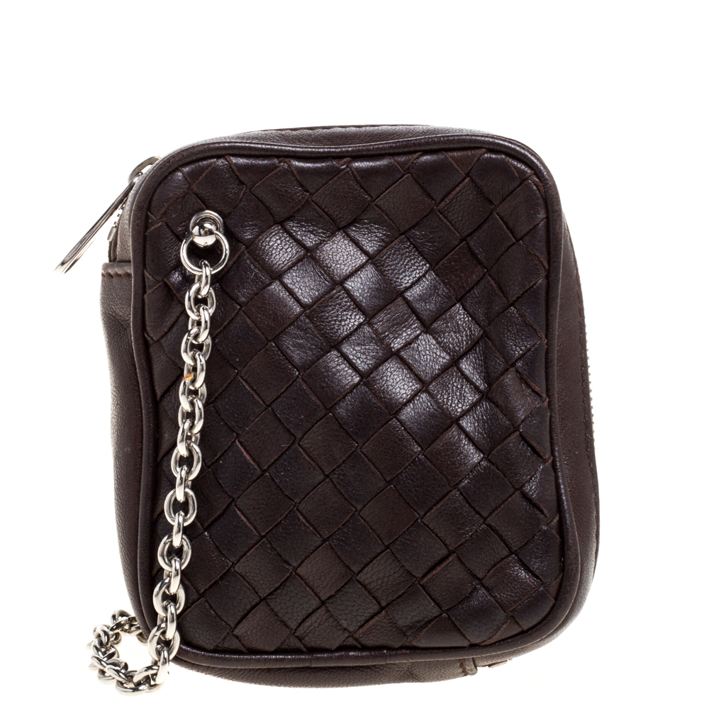 Image of Bottega Veneta Brown Intrecciato Leather Coin Purse