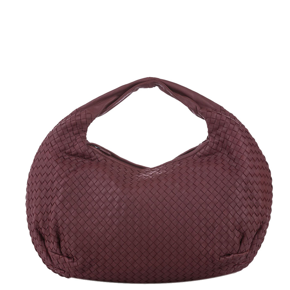 Image of Bottega Veneta Red Intrecciato Leather Belly Veneta Hobo Bag