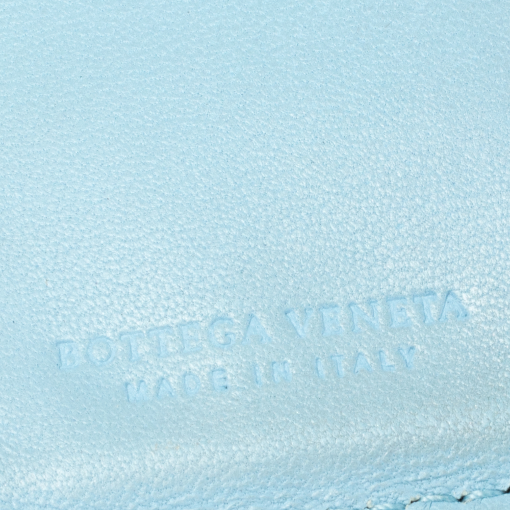 Bottega Veneta Blue Intrecciato Leather French Wallet