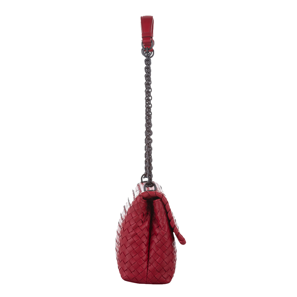 Bottega Veneta Red Intrecciato Leather Chain Crossbody Bag
Bottega Veneta Red Intrecciato Leather Chain Crossbody Bag