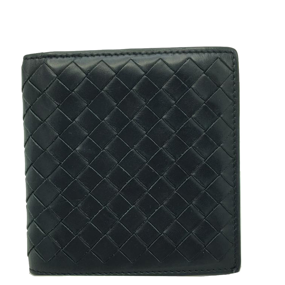 Bottega Veneta Blue Leather Intrecciato Wallet