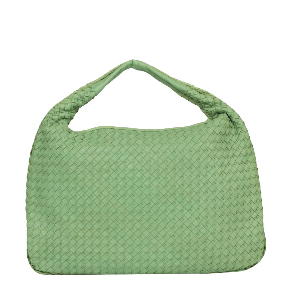 Bottega Veneta Green Intrecciato Leather Veneta Large Bag