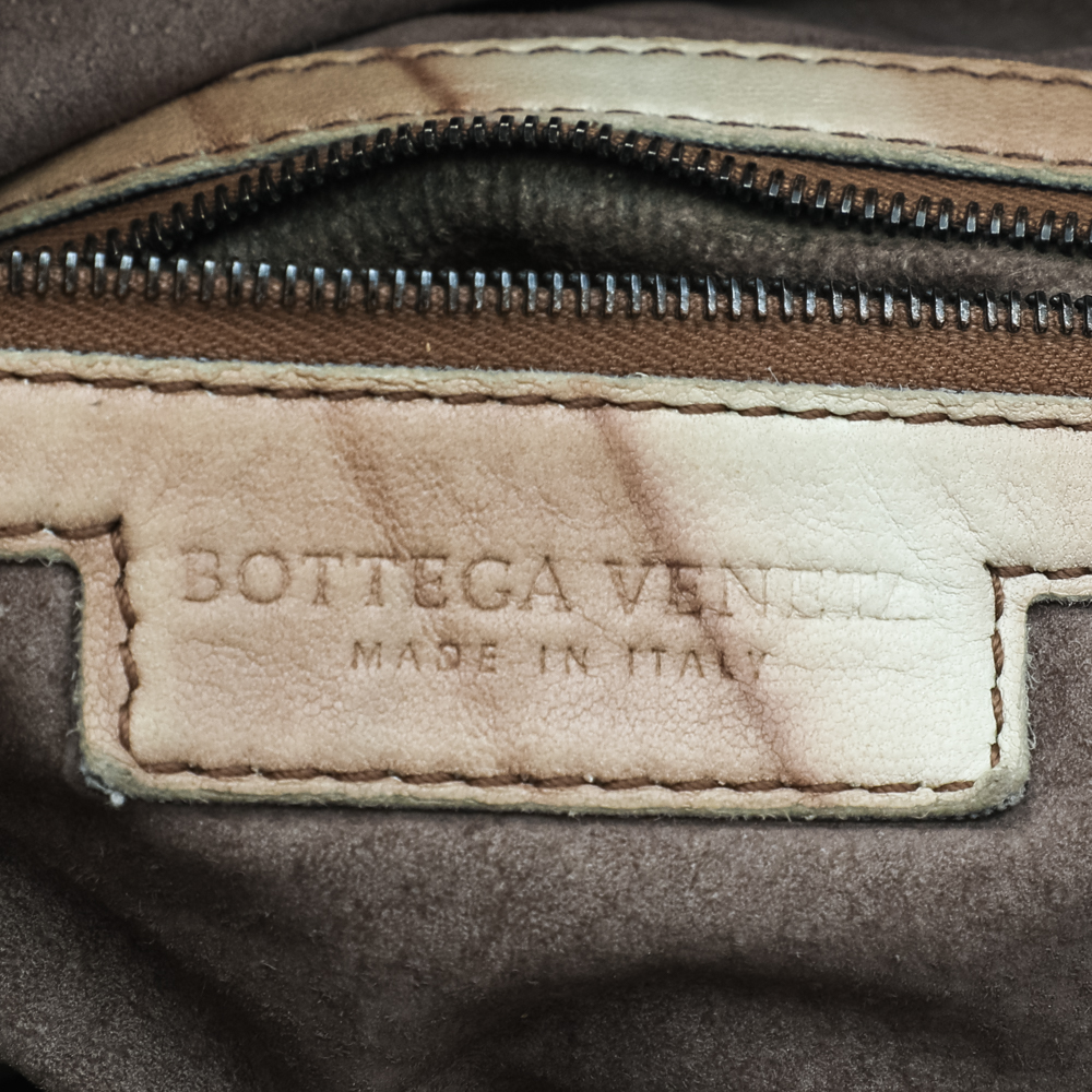 Bottega Veneta Two Tone Intrecciato Leather Satchel