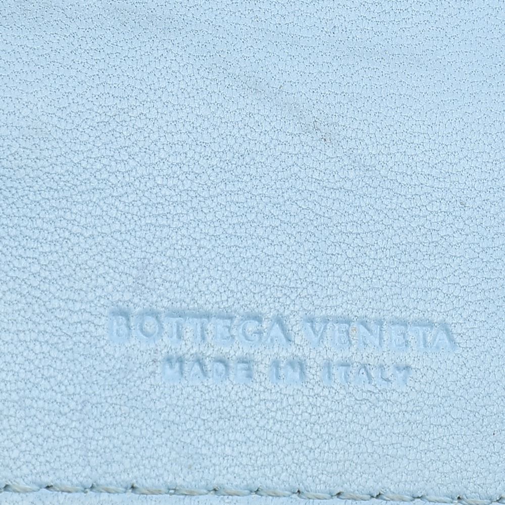 Bottega Veneta Light Blue Intrecciato Leather Wallet