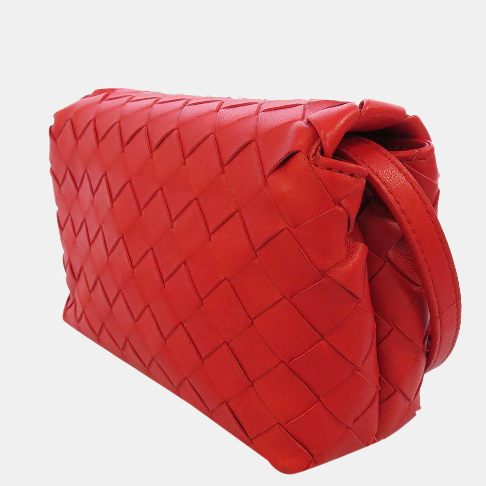 

Bottega Veneta Red Intrecciato Nappa Leather Shoulder Bag