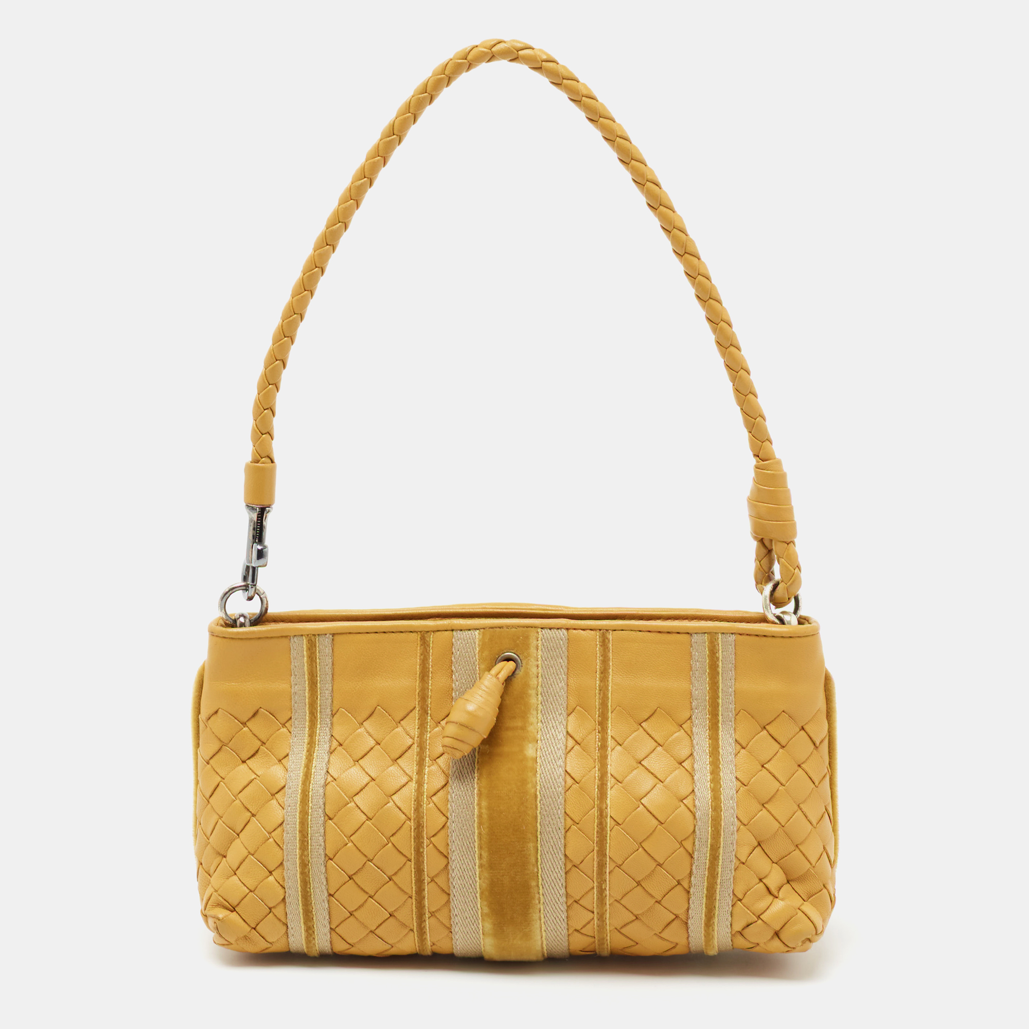 Bottega Veneta Yellow Intrecciato Leather Shoulder Bag