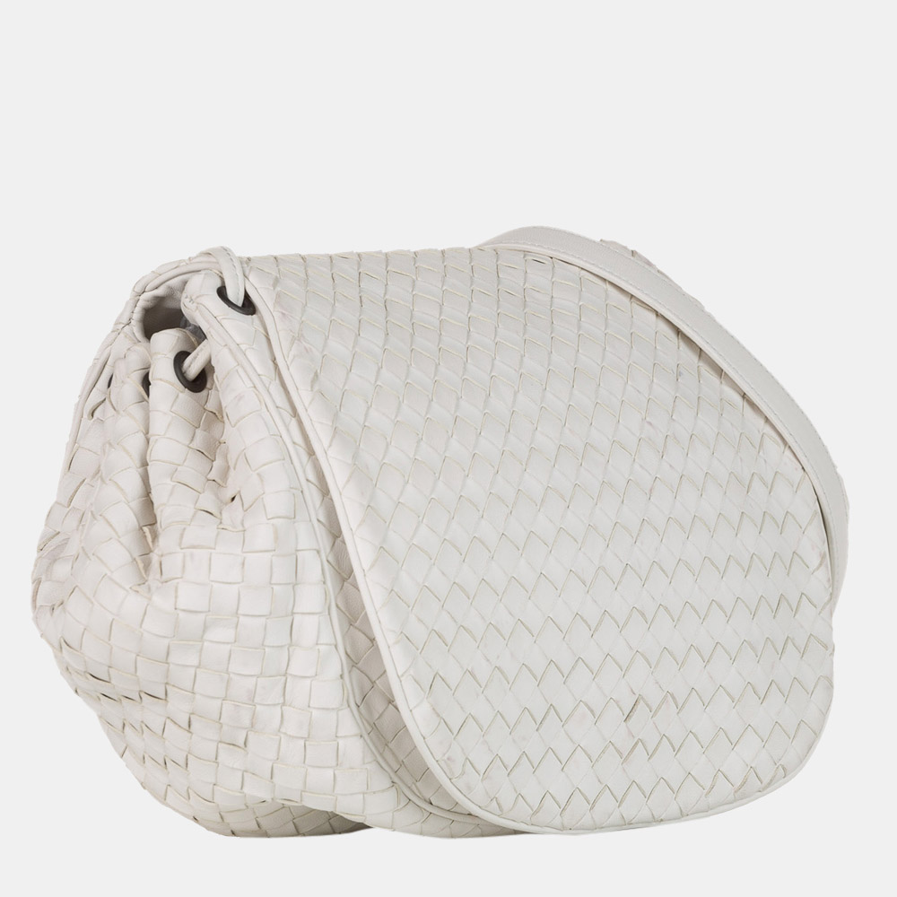 Bottega Veneta White Intrecciato Leather Crossbody Bag
Bottega Veneta White Intrecciato Leather Crossbody Bag