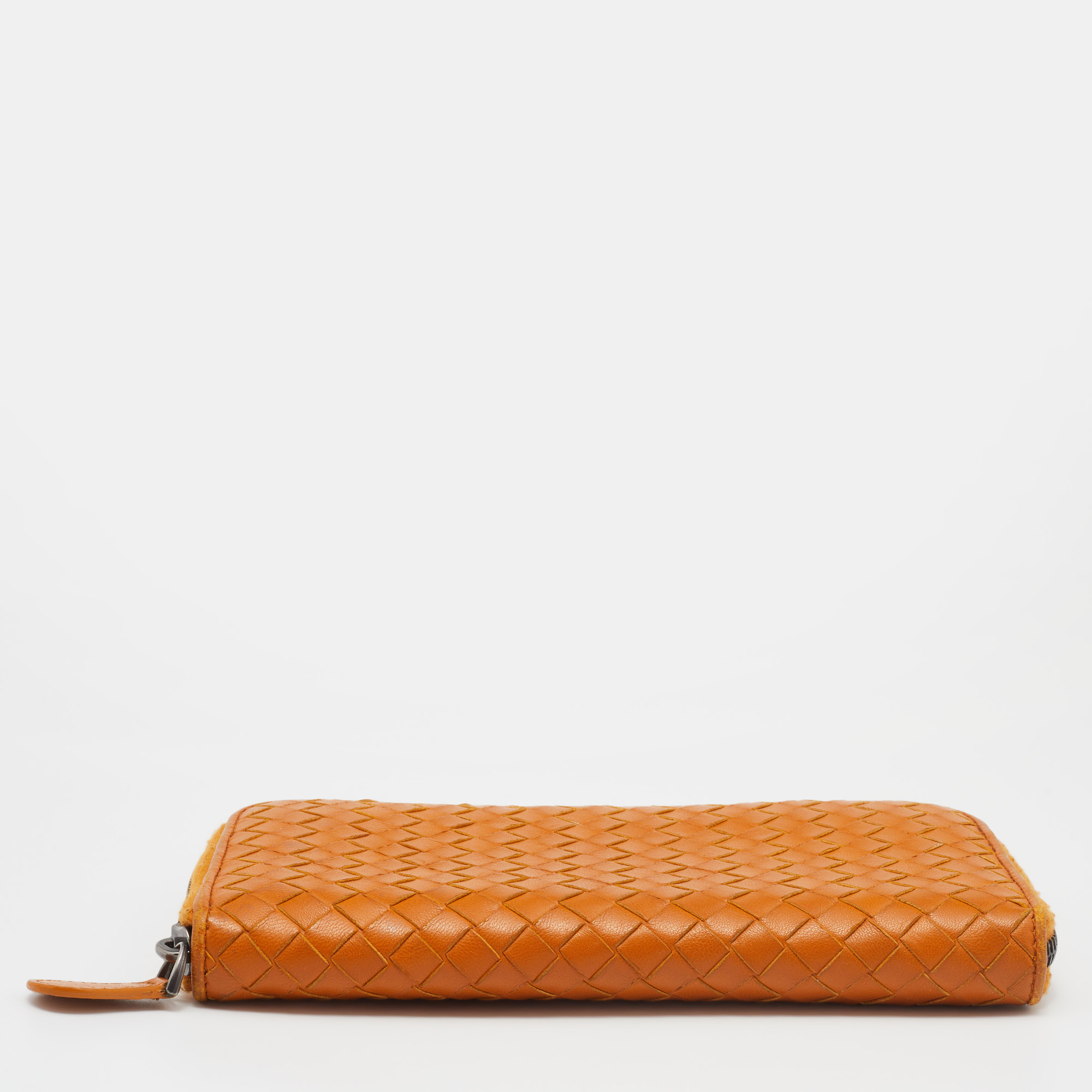 Bottega Veneta Tan Intrecciato Leather Zip Around Wallet
