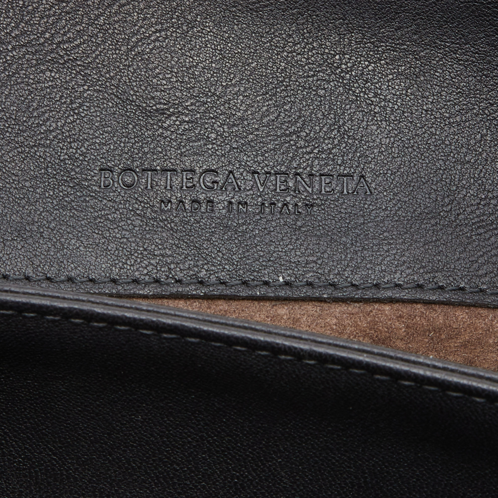 Bottega Veneta Black Intrecciato Leather Medium Olimpia Shoulder Bag
