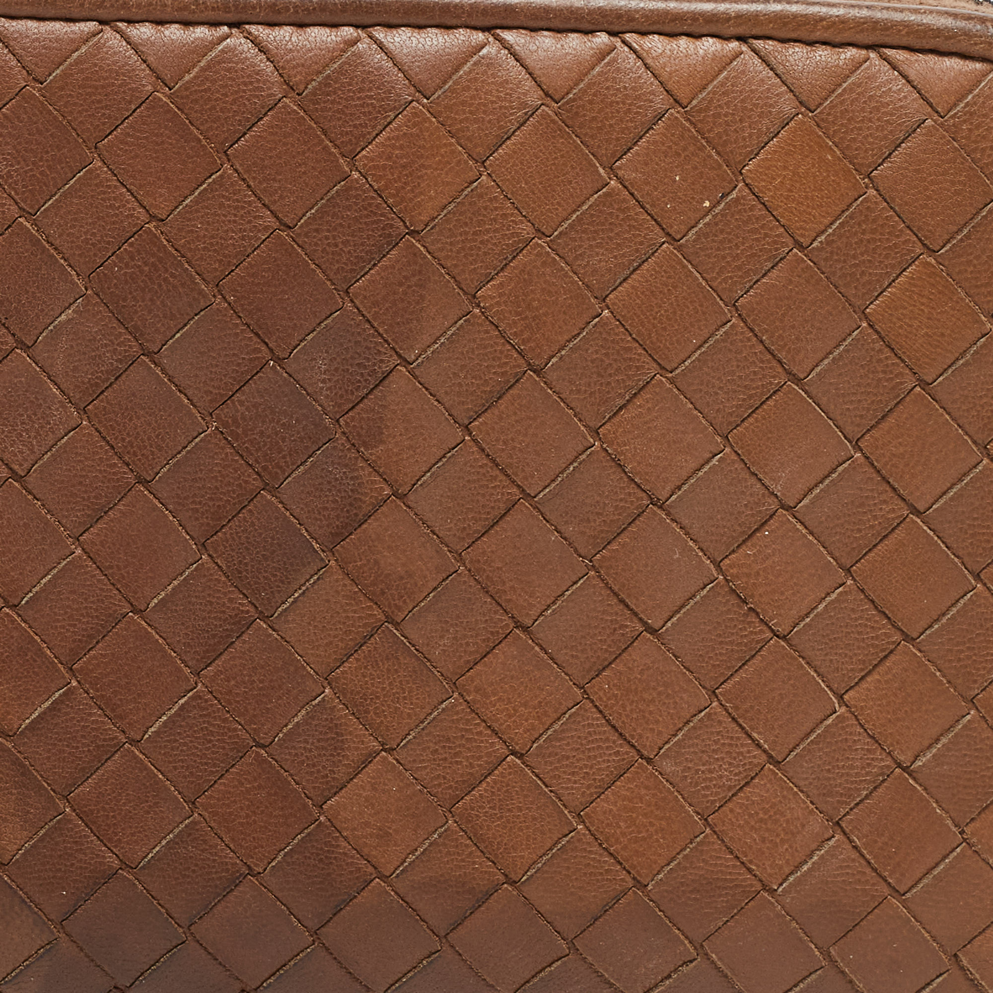 Bottega Veneta Brown Intrecciato Leather Zip Around Wallet