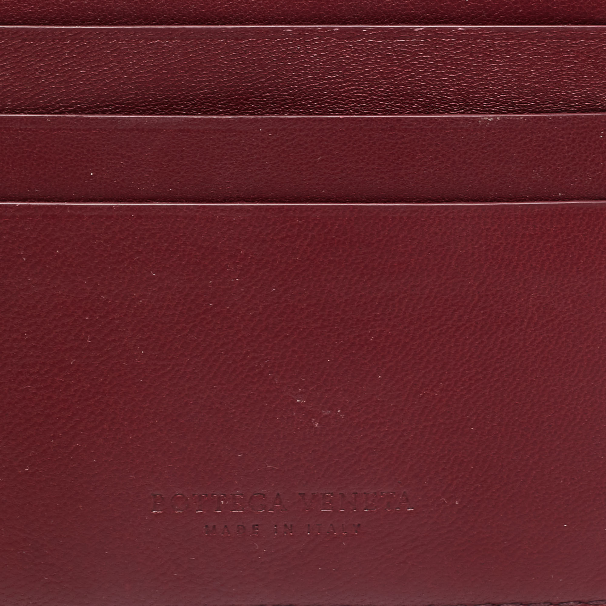 Bottega Veneta Burgundy Leather Card Holder