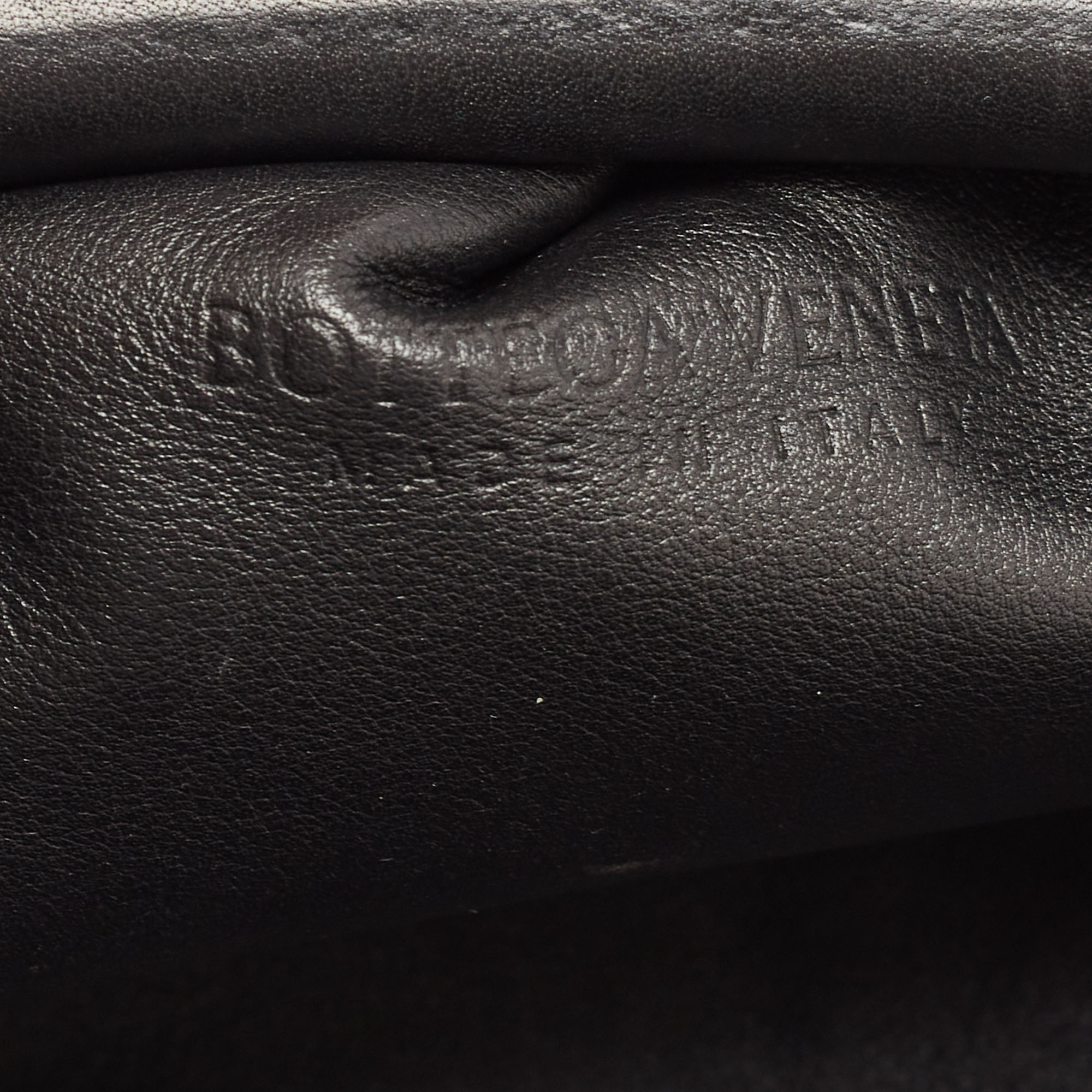 Bottega Veneta Black Leather Teen Pouch Clutch