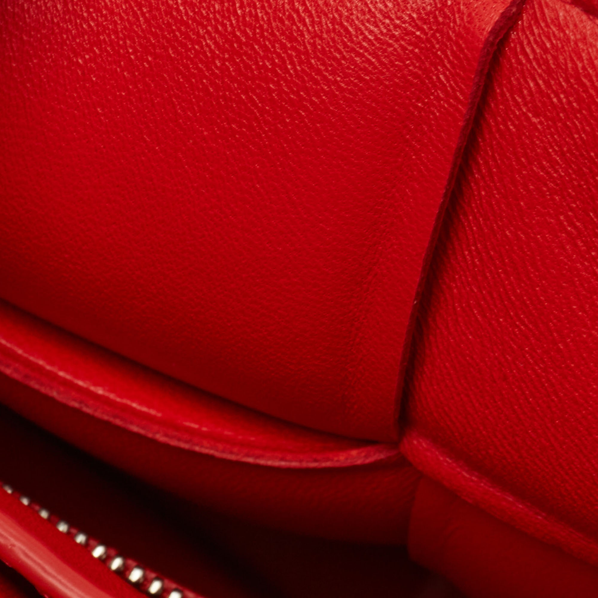 Bottega Veneta Red Padded Leather Chain Cassette Shoulder Bag