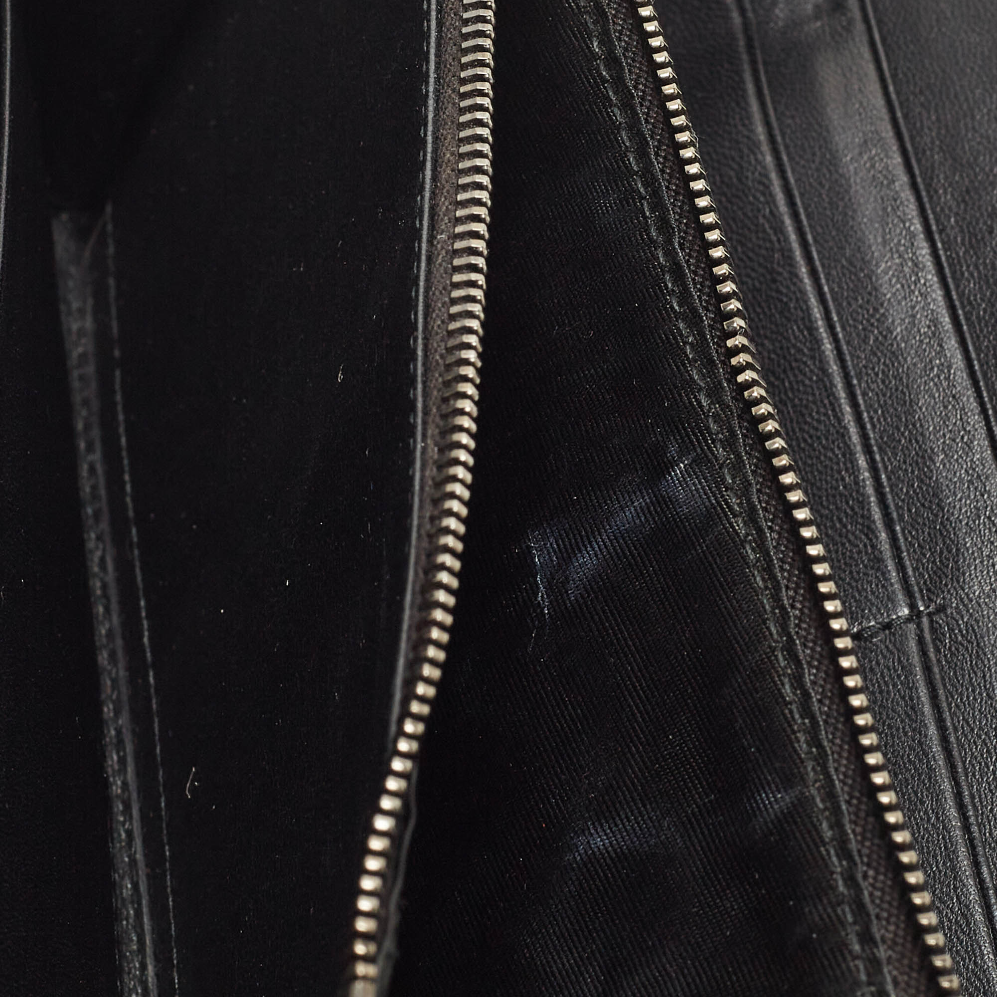 Bottega Veneta Black Intrecciato Leather Wildstitch Zip Around Wallet