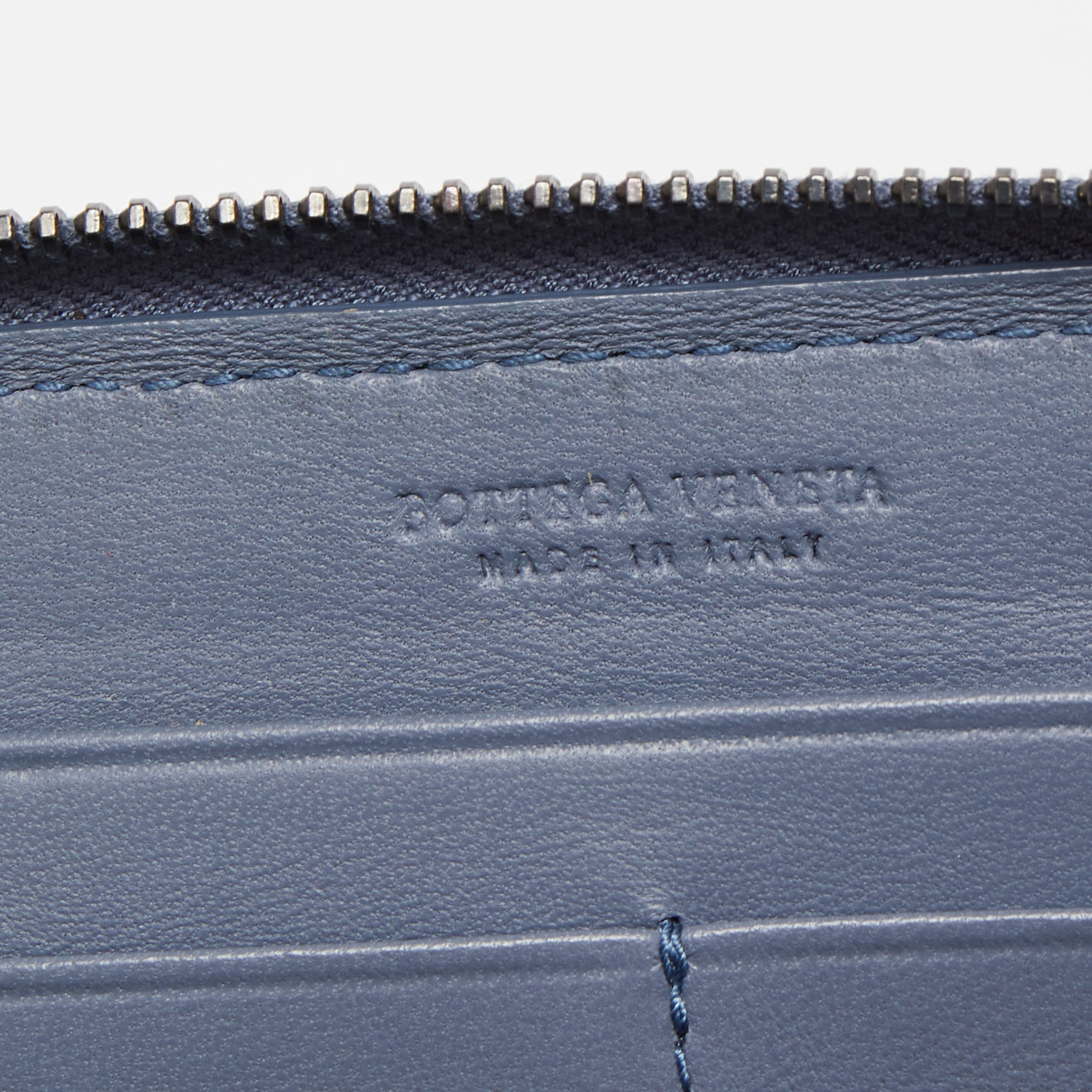 Bottega Veneta Light Blue Intrecciato Leather And Watersnake Zip Around Continental Wallet