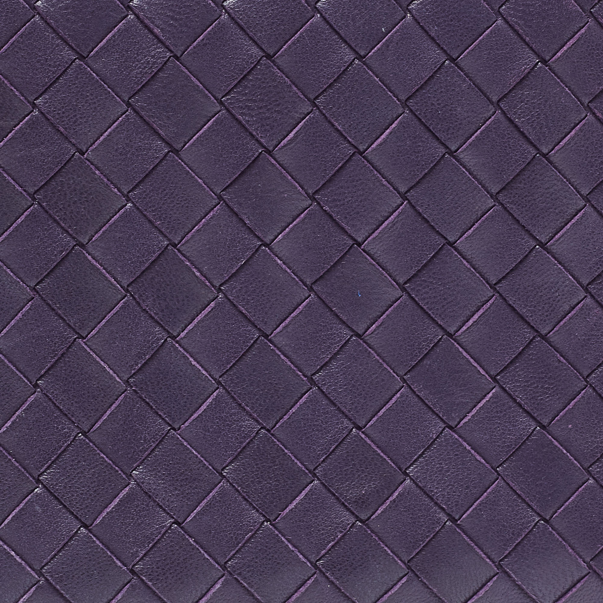 Bottega Veneta Purple Intrecciato Leather Zip Around Wallet