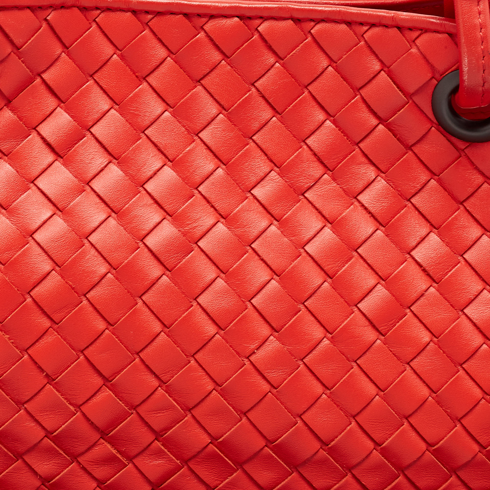 Bottega Veneta Red Intrecciato Leather Garda Tote