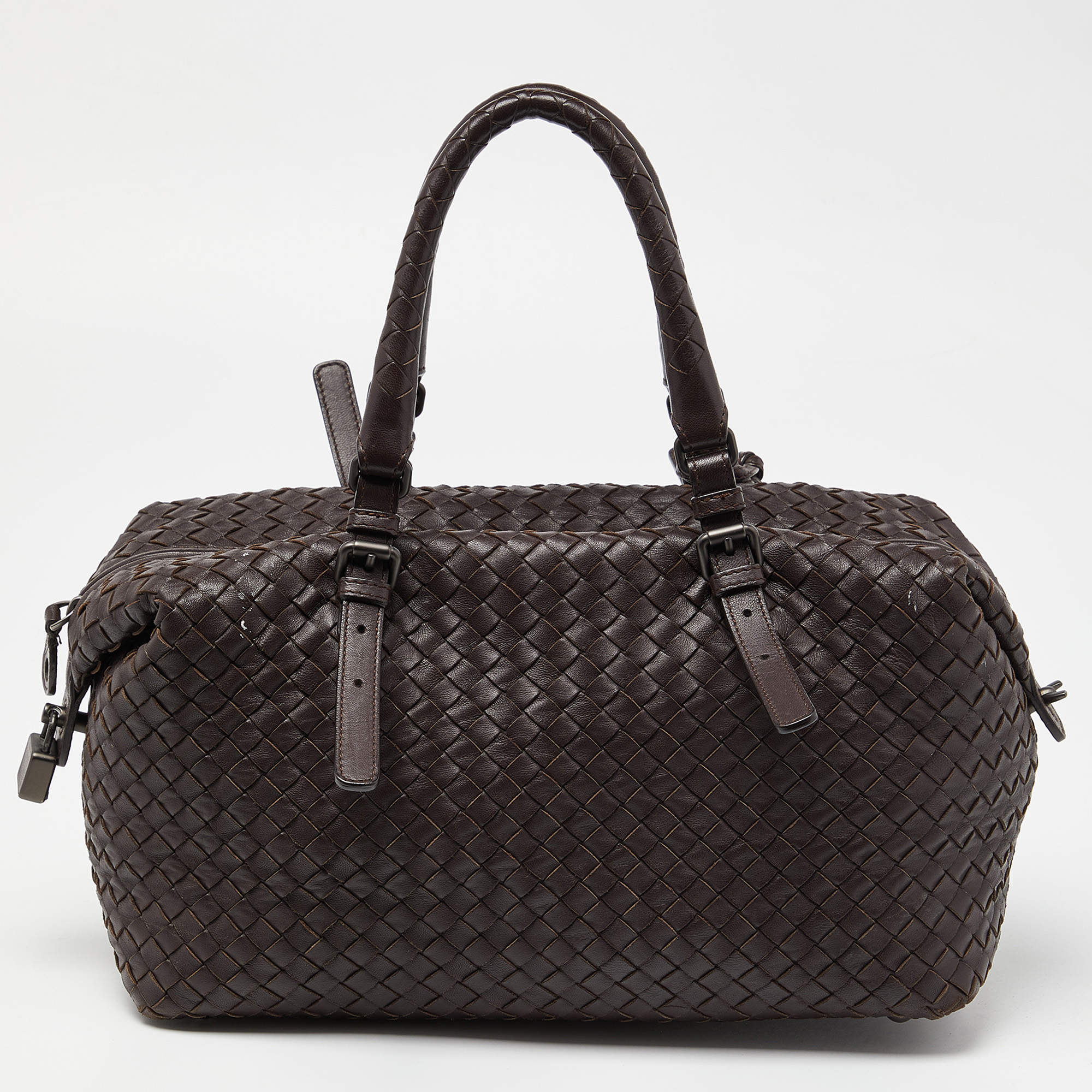 Bottega Veneta Brown Intrecciato Leather Montaigne Bag