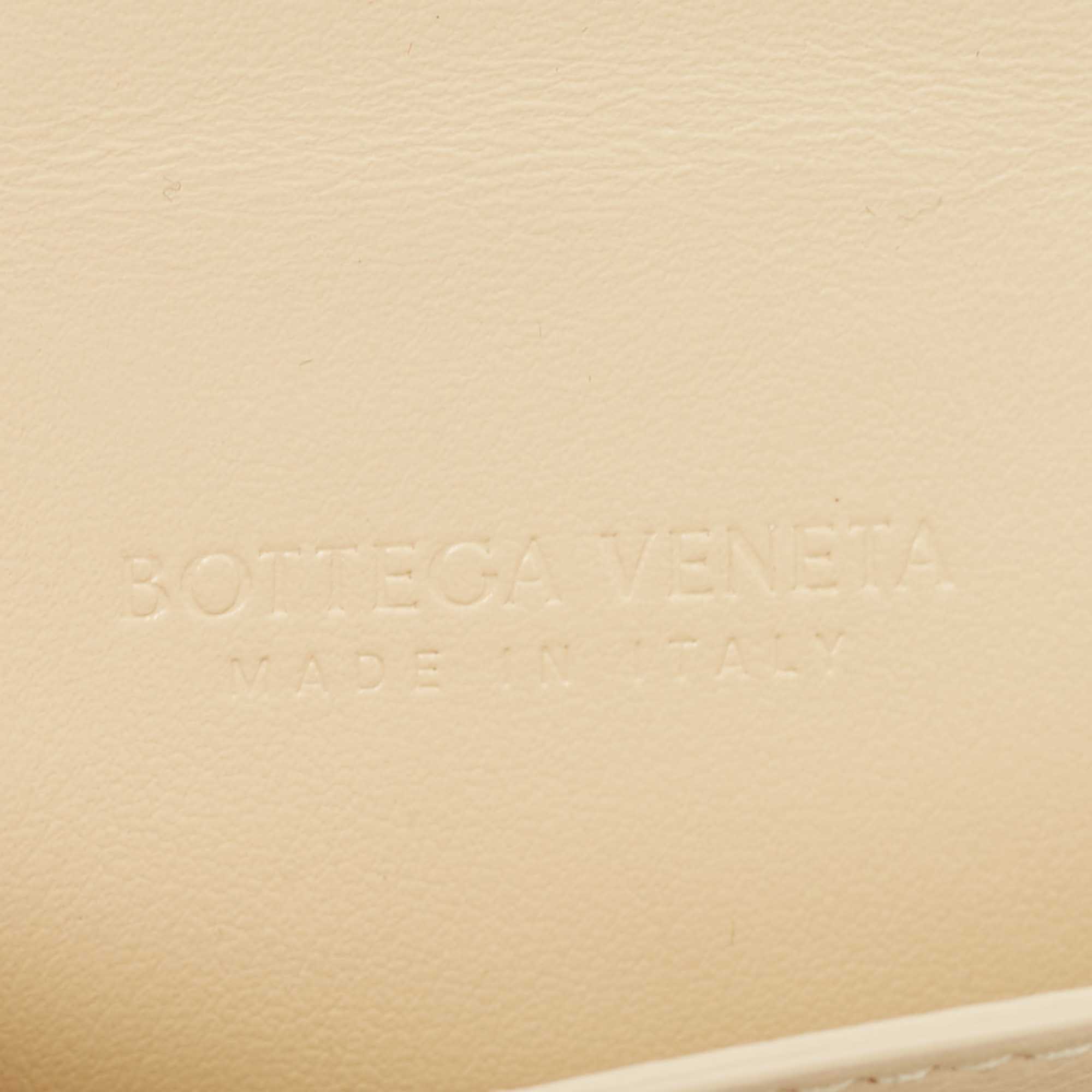Bottega Veneta Beige Intrecciato Leather Cassette Business Card Case