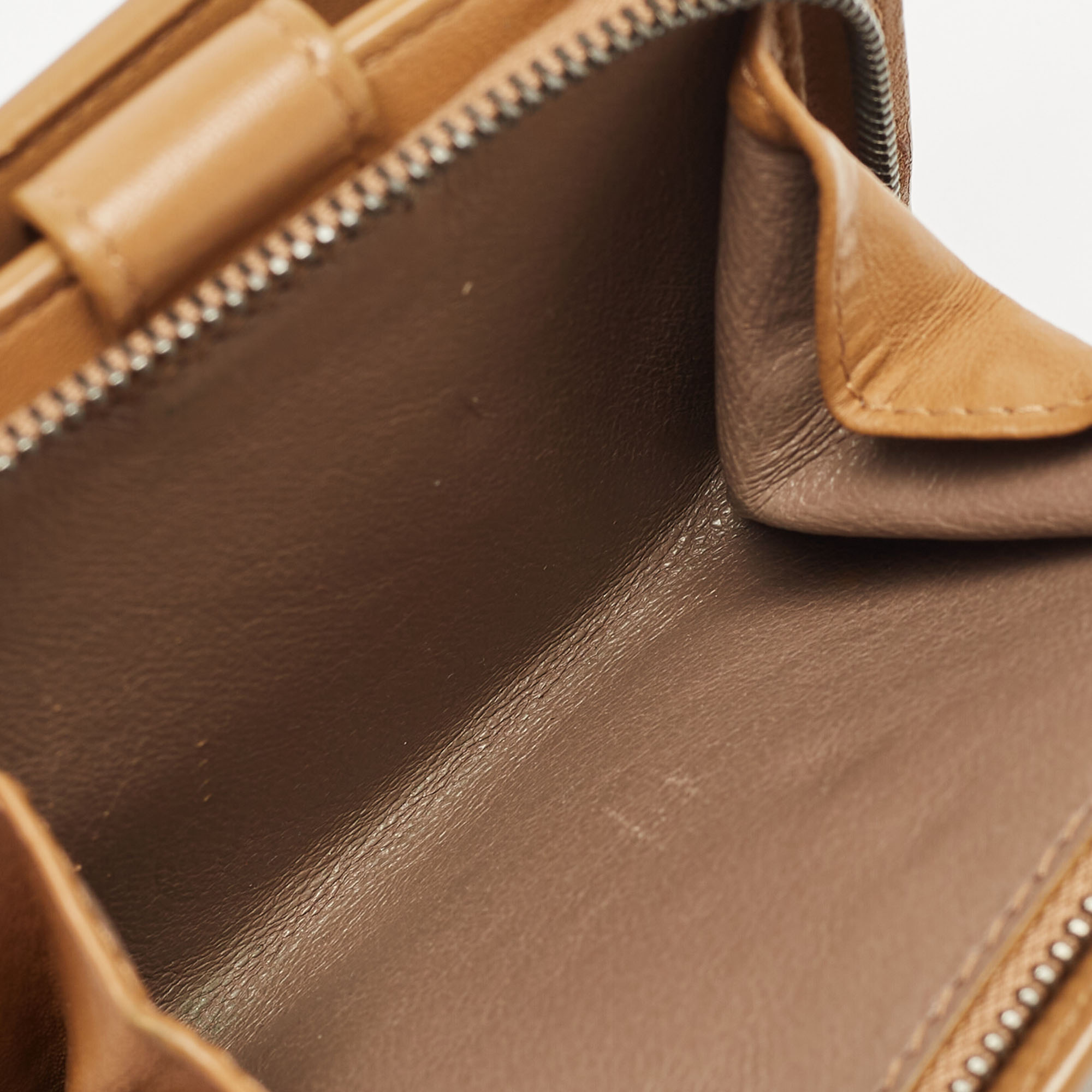 Bottega Veneta Brown Intrecciato Leather French Wallet