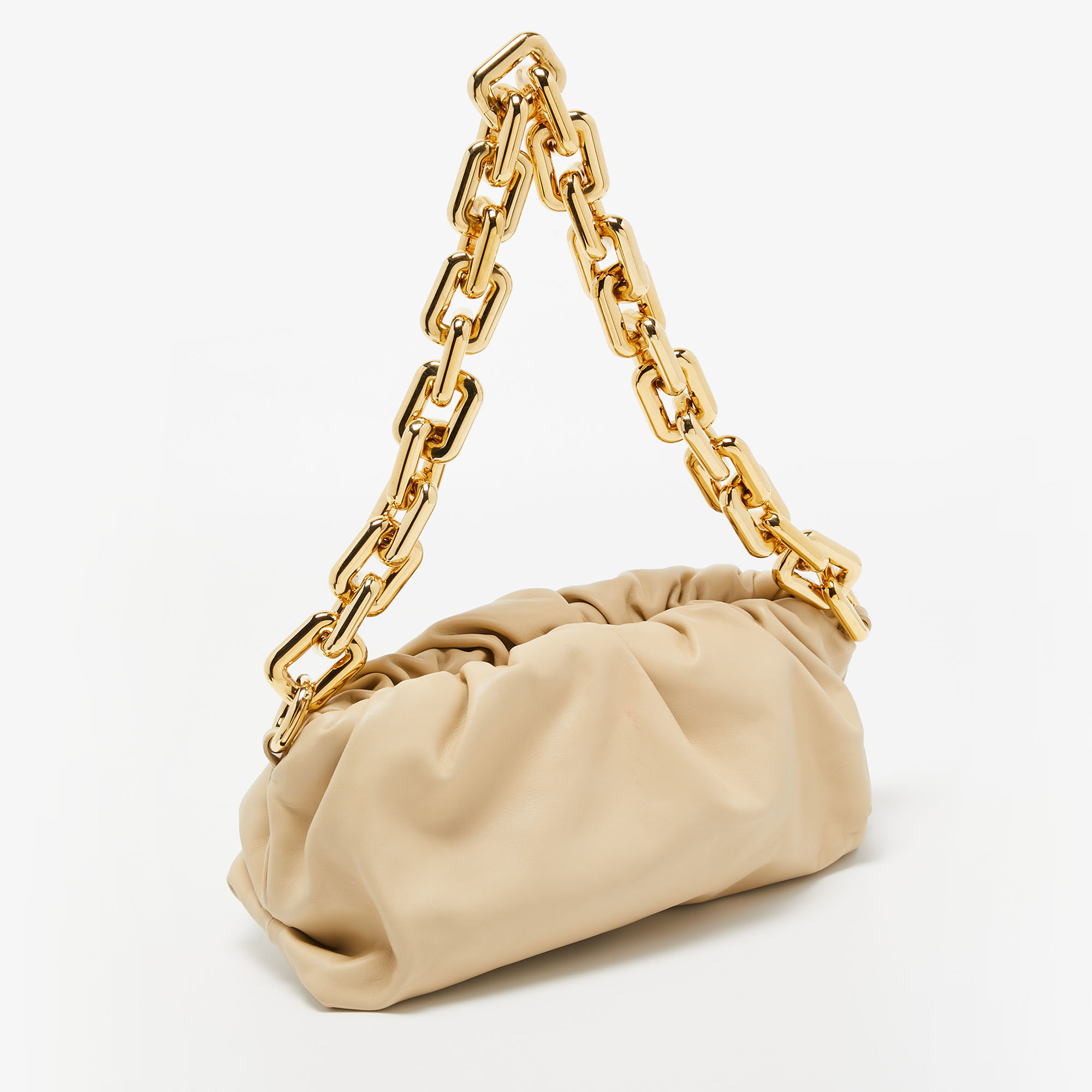Bottega Veneta Beige Leather The Chain Pouch Bag