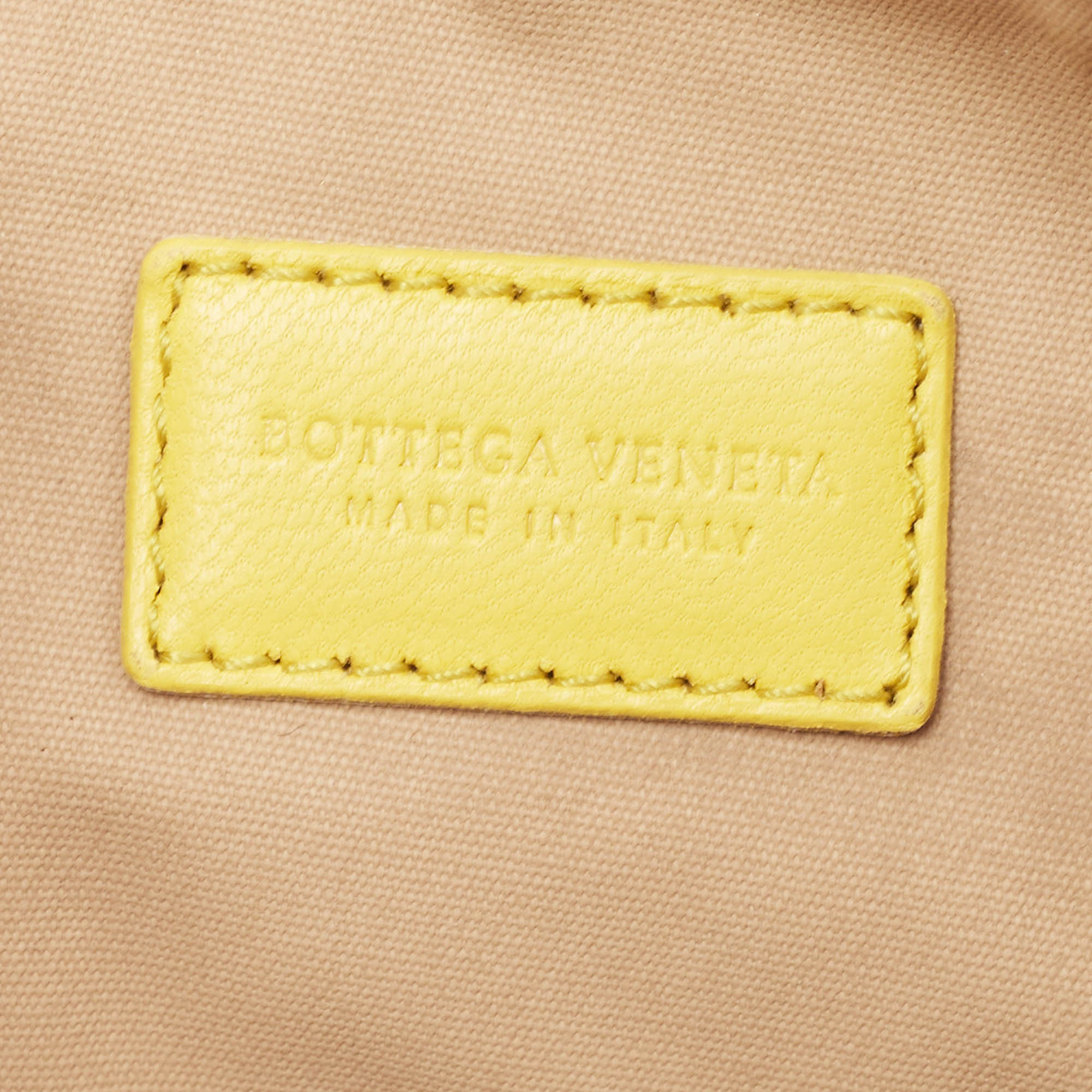 Bottega Veneta Yellow Leather Zip Pouch