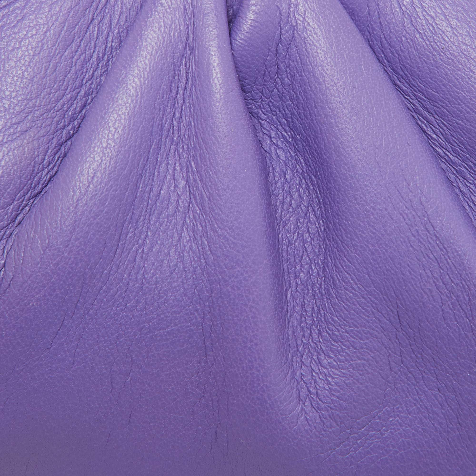 Bottega Veneta Purple Leather The Pouch Coin Purse